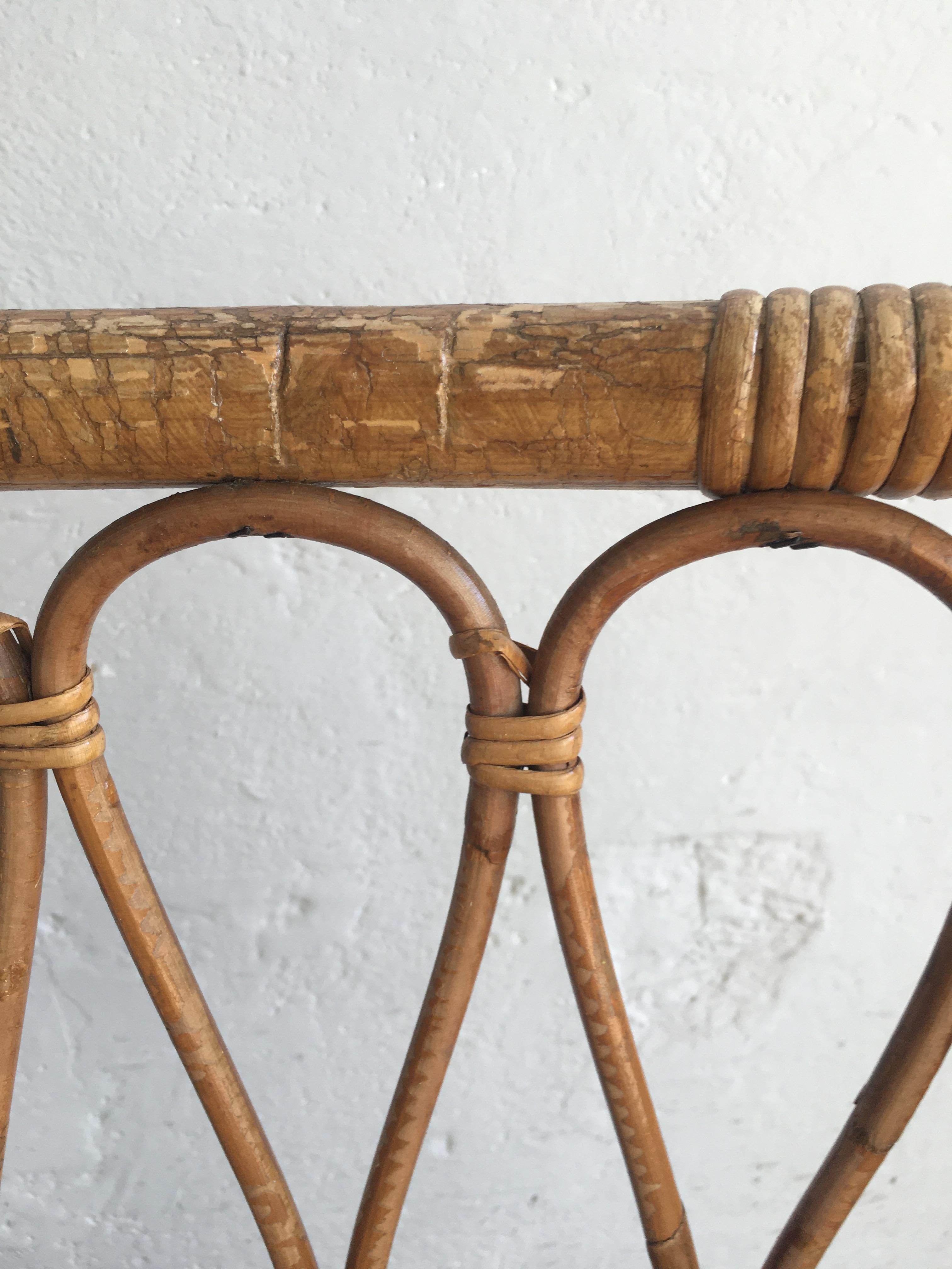 Mid-Century Modern Spanish Set of 4 Bamboo Dining Chairs, 1970s 7