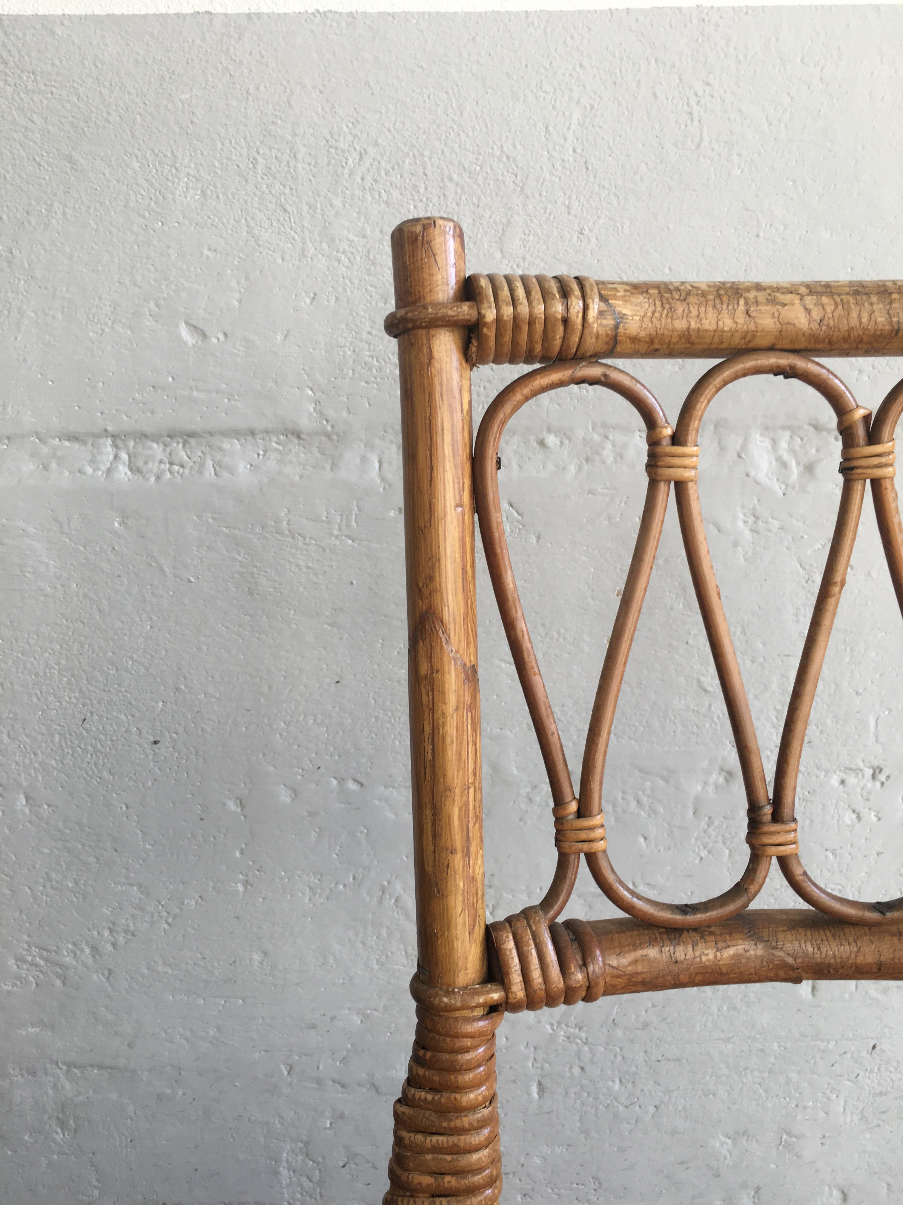 Mid-Century Modern Spanish Set of 4 Bamboo Dining Chairs, 1970s 8