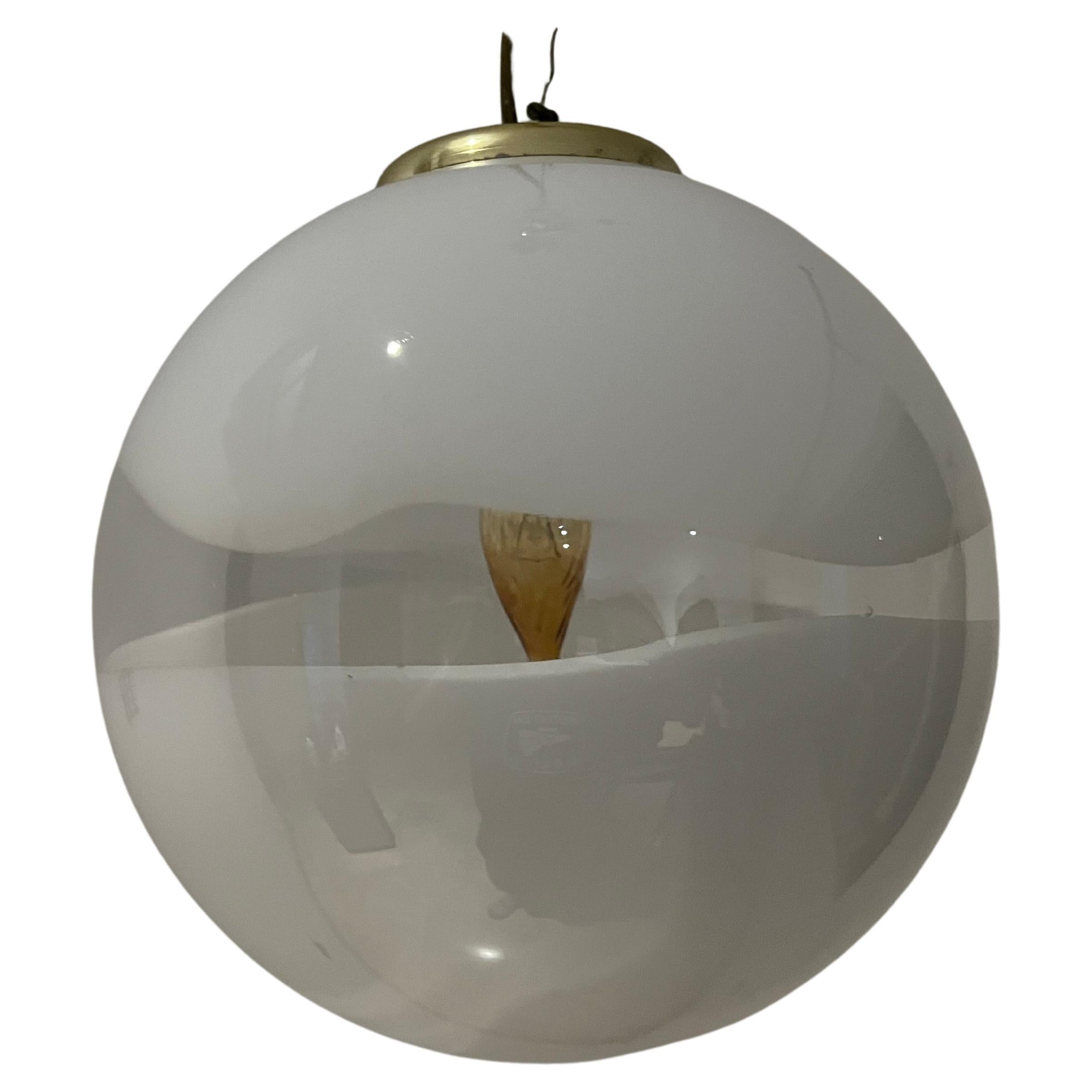 Mid-Century Modern Sphere Chandelier in Murano Glass attr to Leucos, italy 1970s