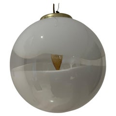 Mid-Century Modern Sphere Chandelier in Murano Glass attr to Leucos, italy 1970s