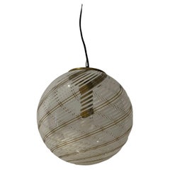 Mid-Century Modern Sphere Chandelier in Murano Swirl Glass by Venini, circa 1970