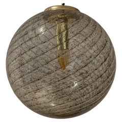 Mid-Century Modern Sphere Chandelier in Murano Swirl Glass by Venini, circa 1970