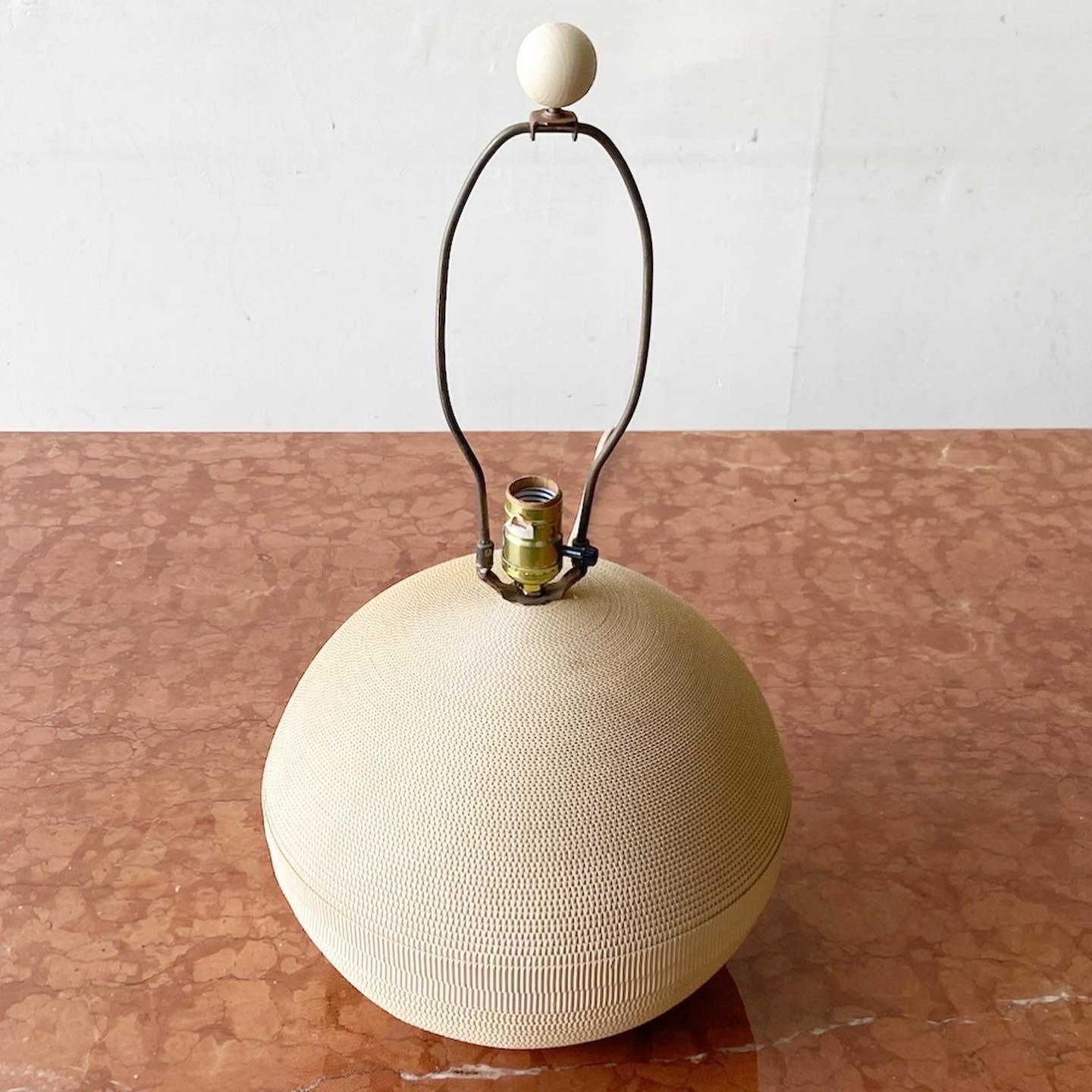 Post-Modern Mid Century Modern Spherical Corrugated Cardboard Table Lamp
