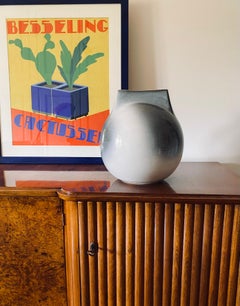 Mid-century Modern spherical gres vase, Franco Bucci Italy ca. 1970