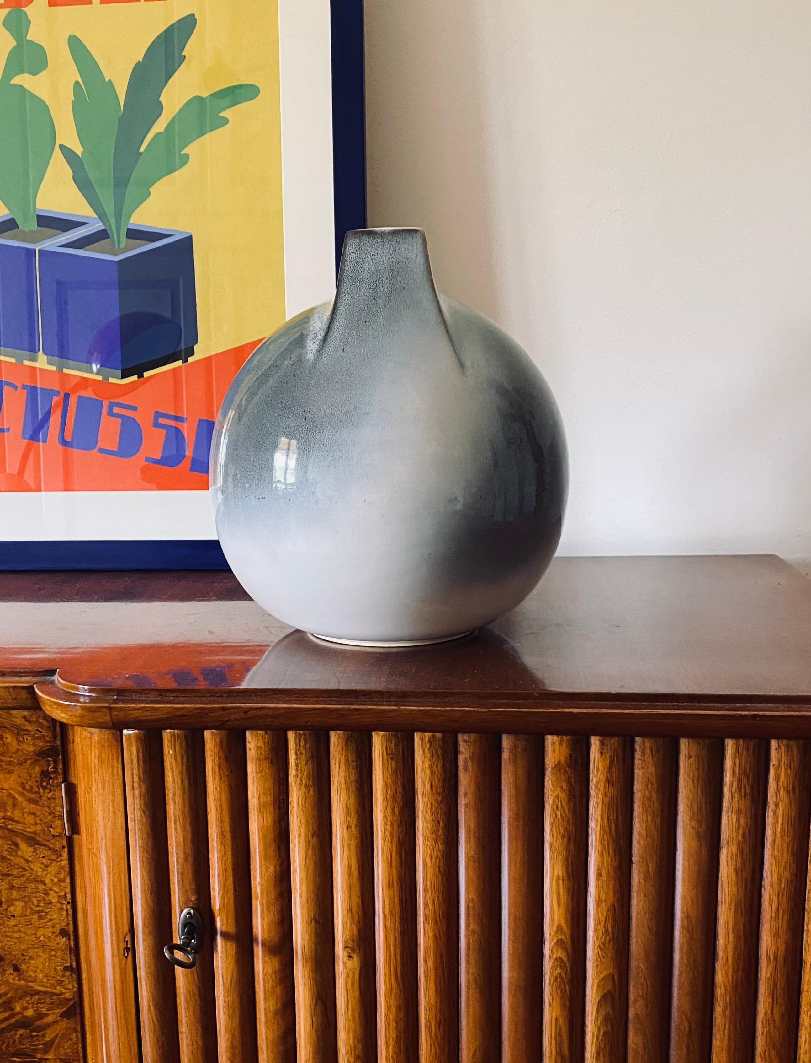 Mid-century Modern spherical gres vase, Franco Bucci Italy ca. 1970 For Sale 16