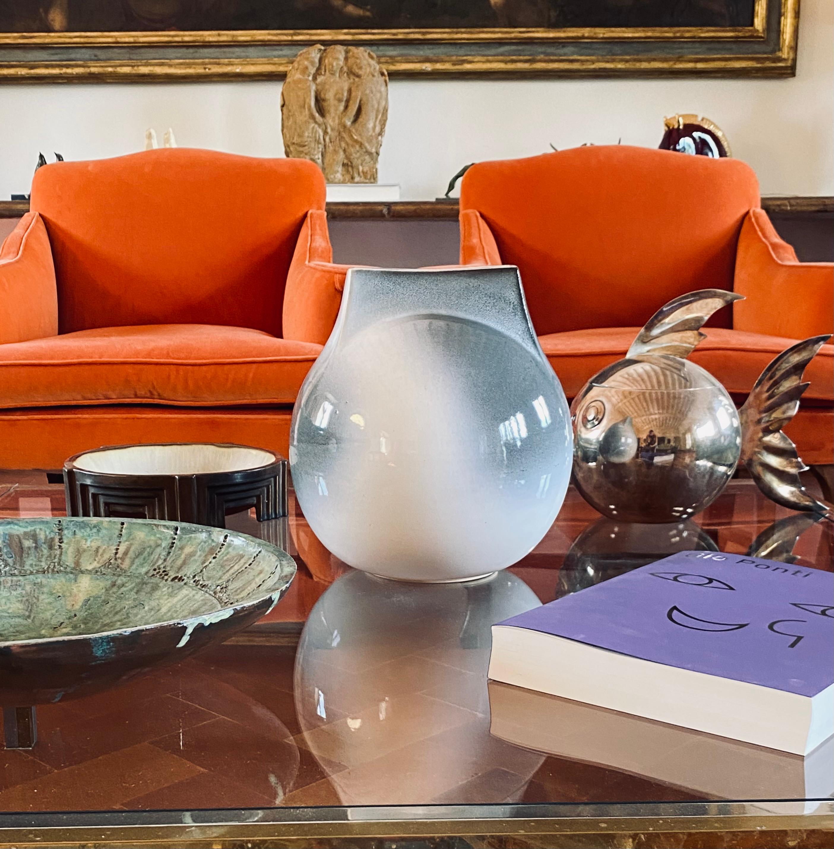 Mid-century Modern spherical gres vase, Franco Bucci Italy ca. 1970 For Sale 1
