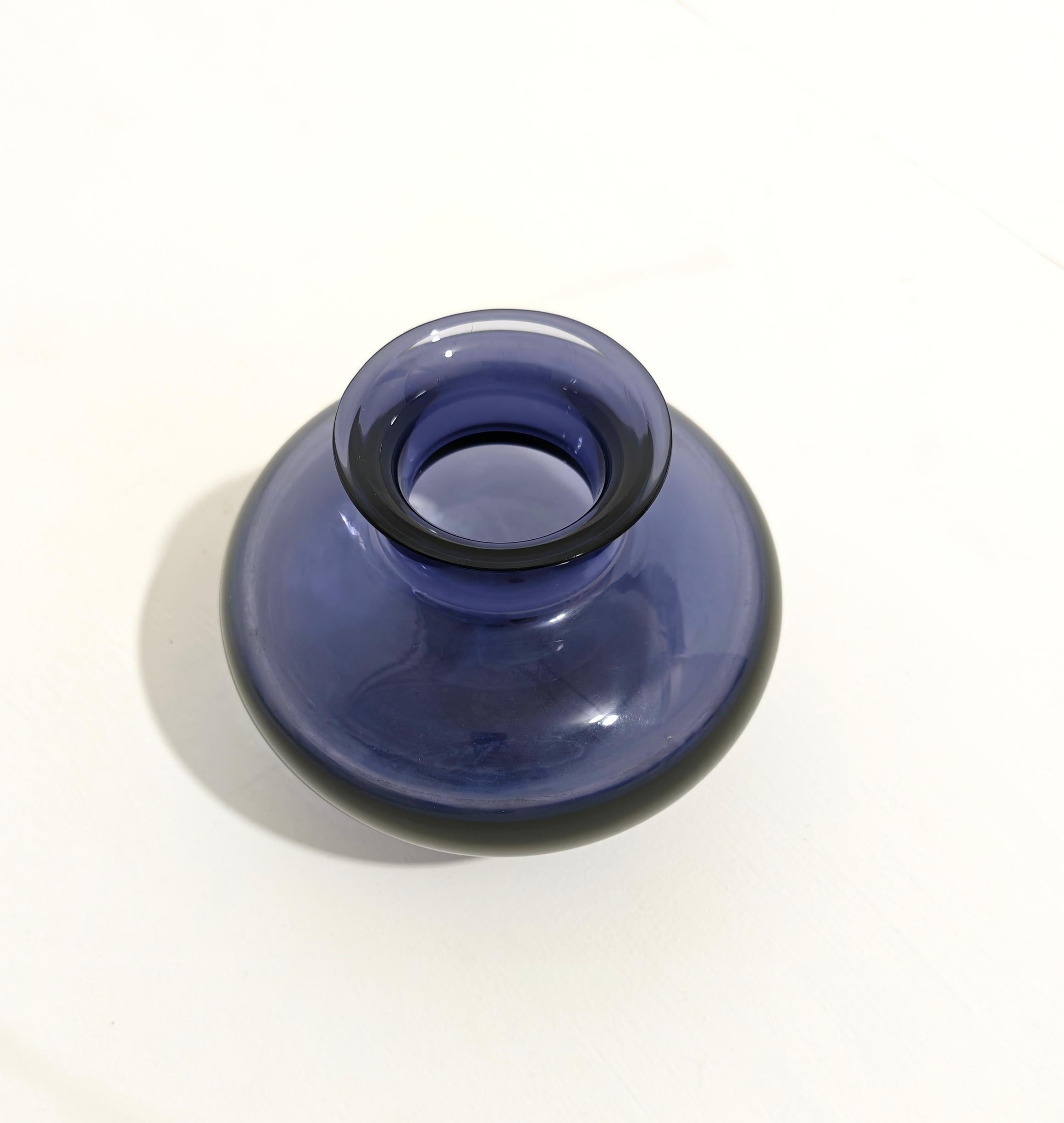 Murano Glass Mid-Century Modern Spherical Murano Vase Italian Production 60s For Sale