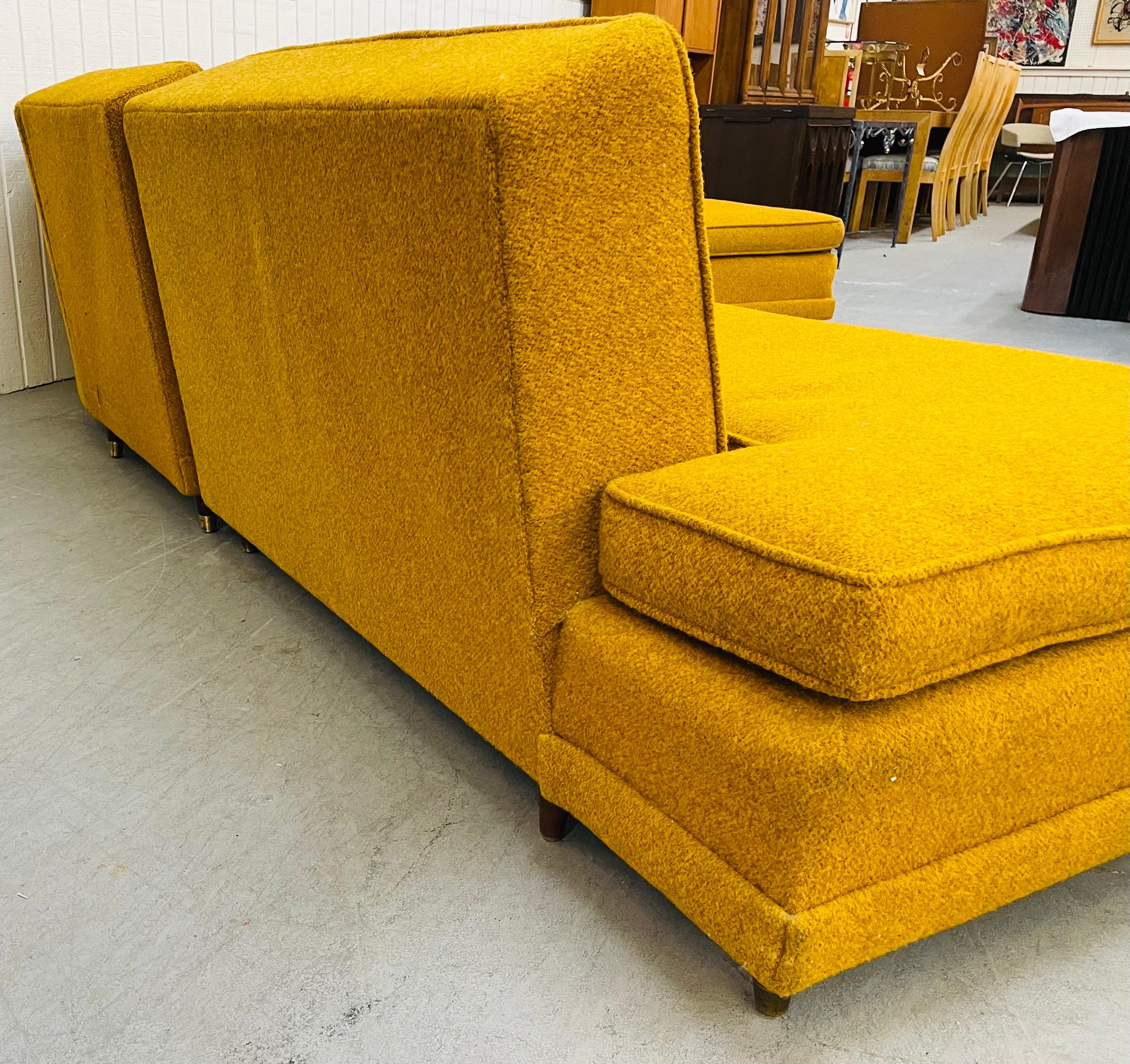 American Mid-Century Modern Spicy Mustard Sectional Sofa