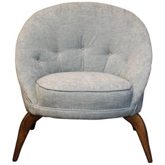 Fauteuil club moderne du milieu du siècle à pieds araignées dans le style de Jean Royère
