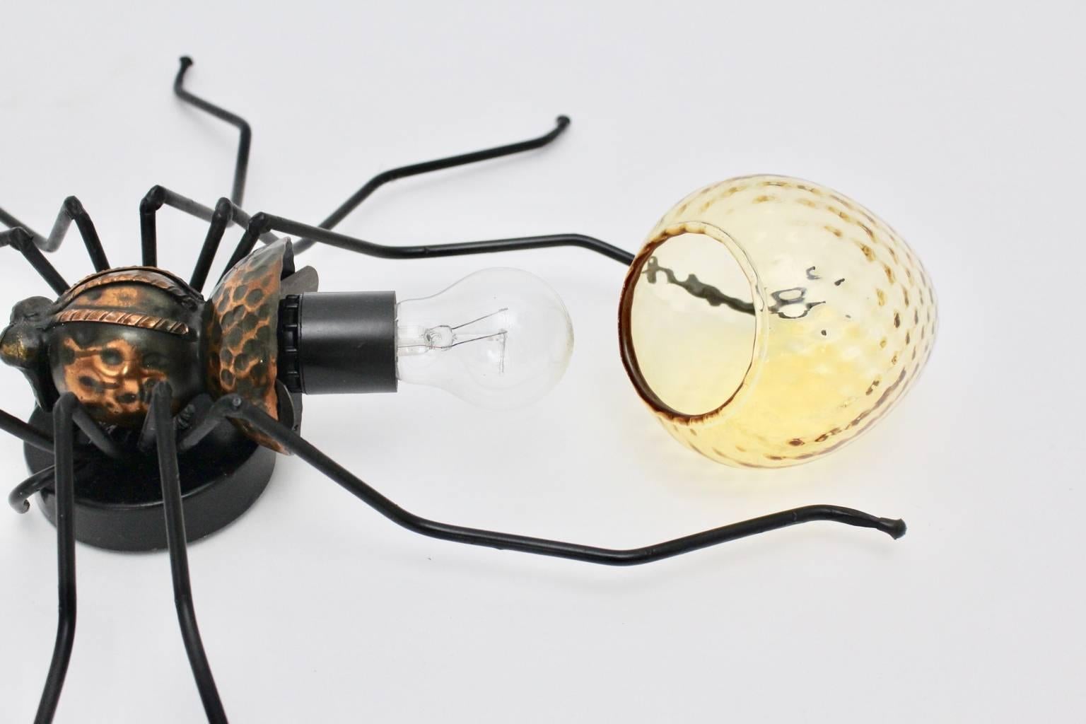 Mid-Century Modern Vintage Spider Wall Lamp 1950s Italy In Good Condition For Sale In Vienna, AT
