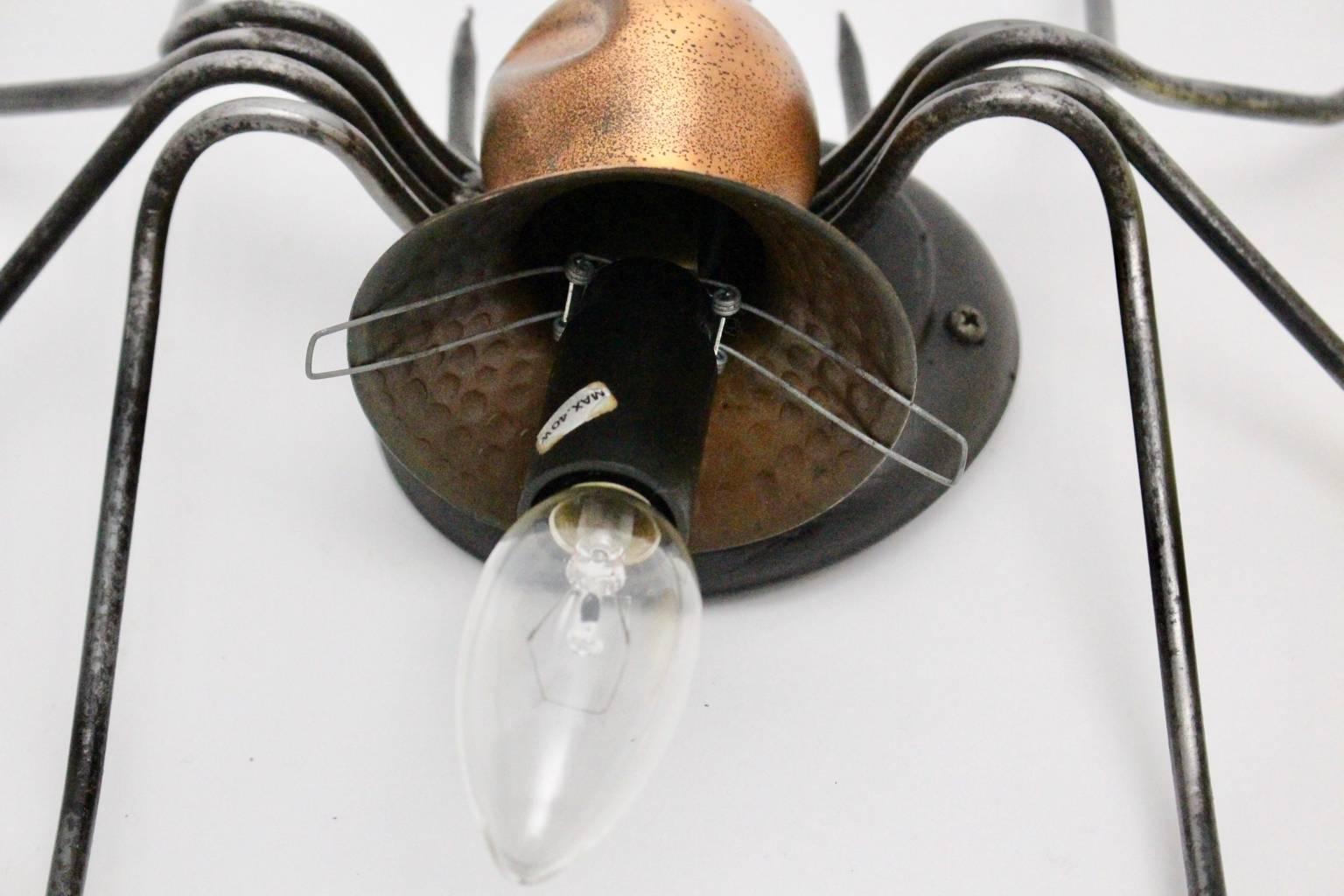 Mid-20th Century Mid-Century Modern Vintage Spider Wall Lamp 1950s Italy For Sale