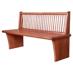 Mid-Century Modern Spindle Back Bench, Newly Refinished
