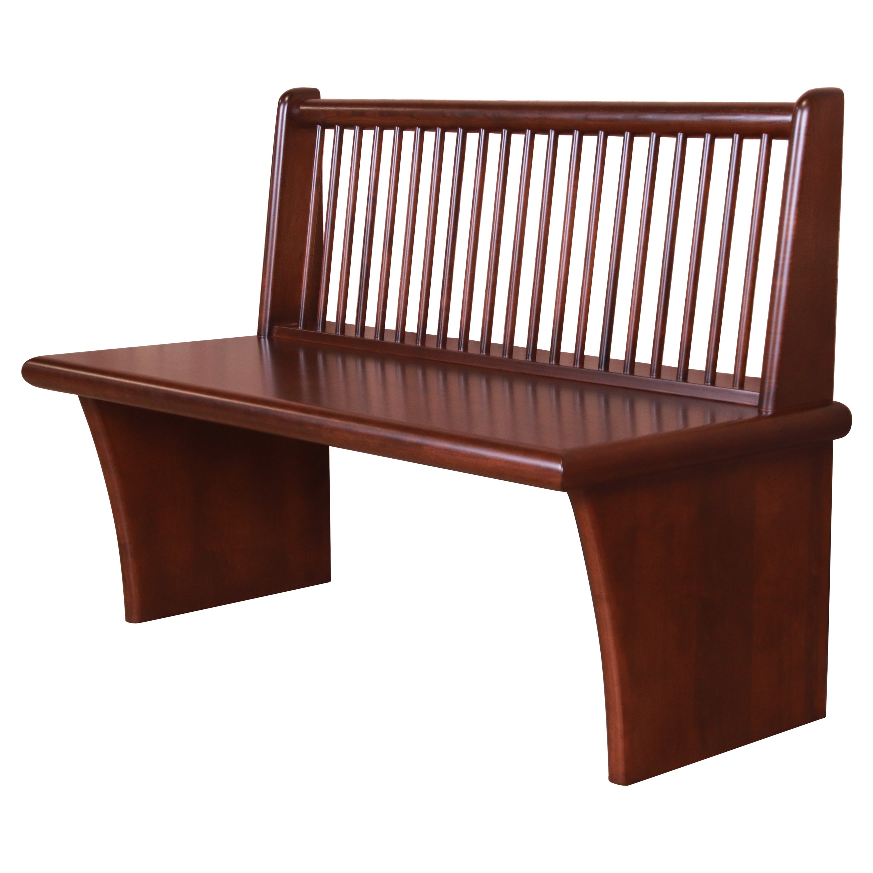 Mid-Century Modern Spindle Back Bench, Newly Refinished