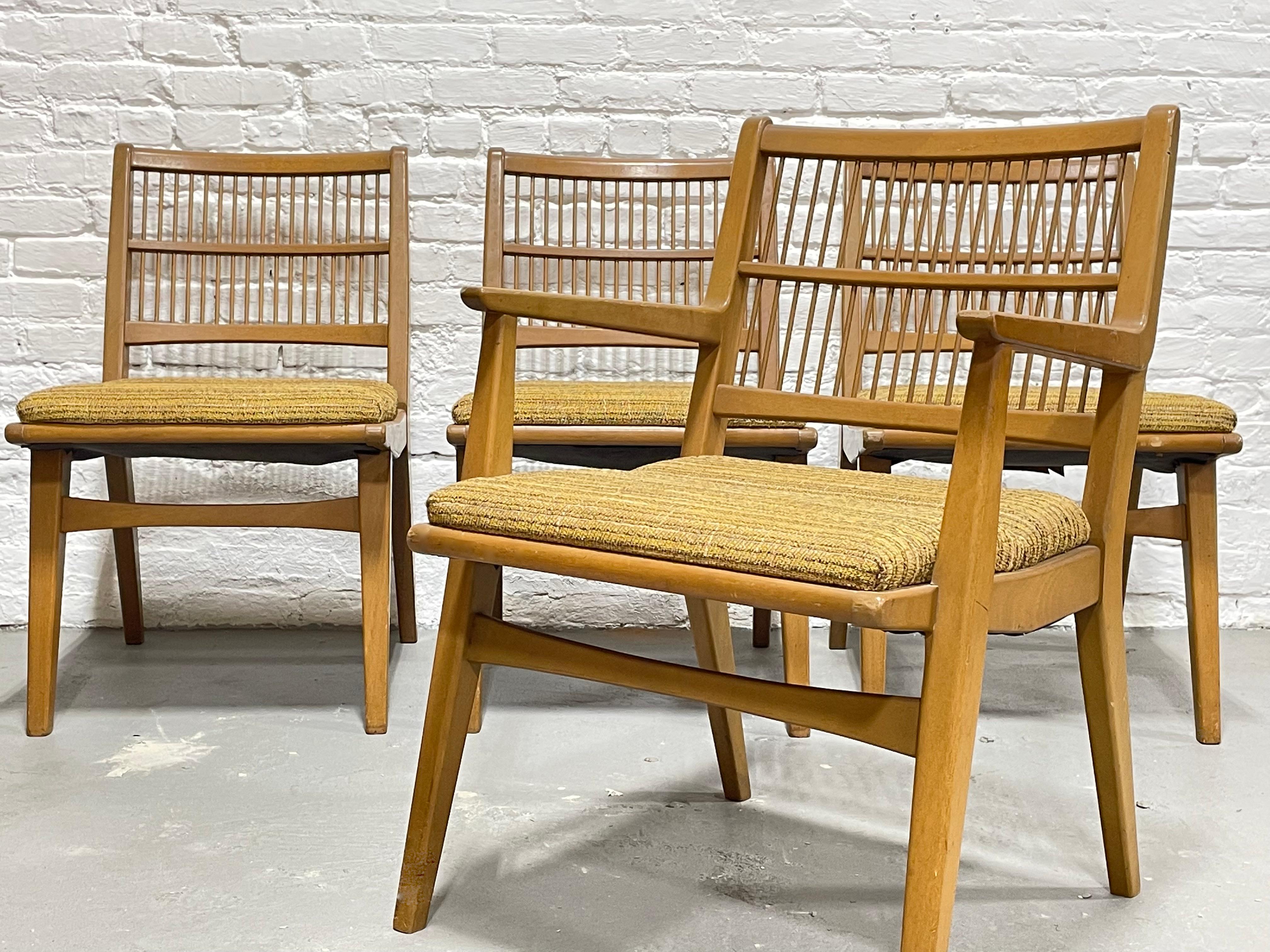 Mid-20th Century Mid-Century Modern Spindle Back Dining Chairs by Red Lion Furniture, Set of 4 For Sale