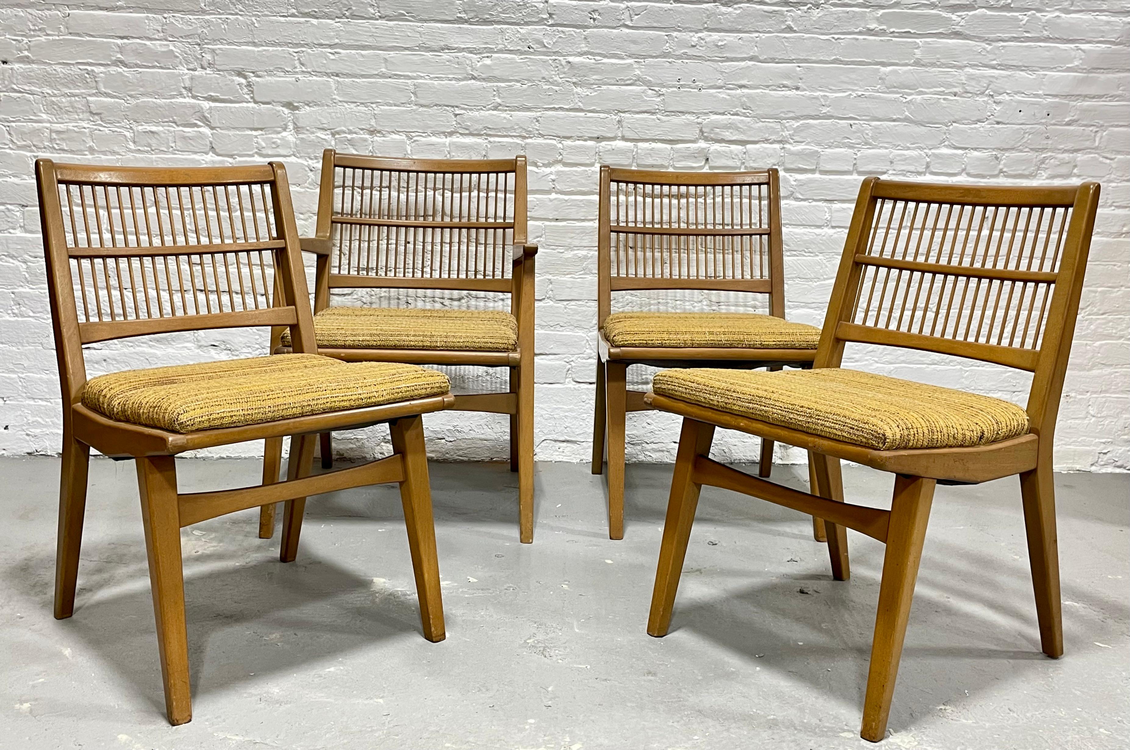 Mid-Century Modern Spindle Back Dining Chairs by Red Lion Furniture, Set of 4 For Sale 1