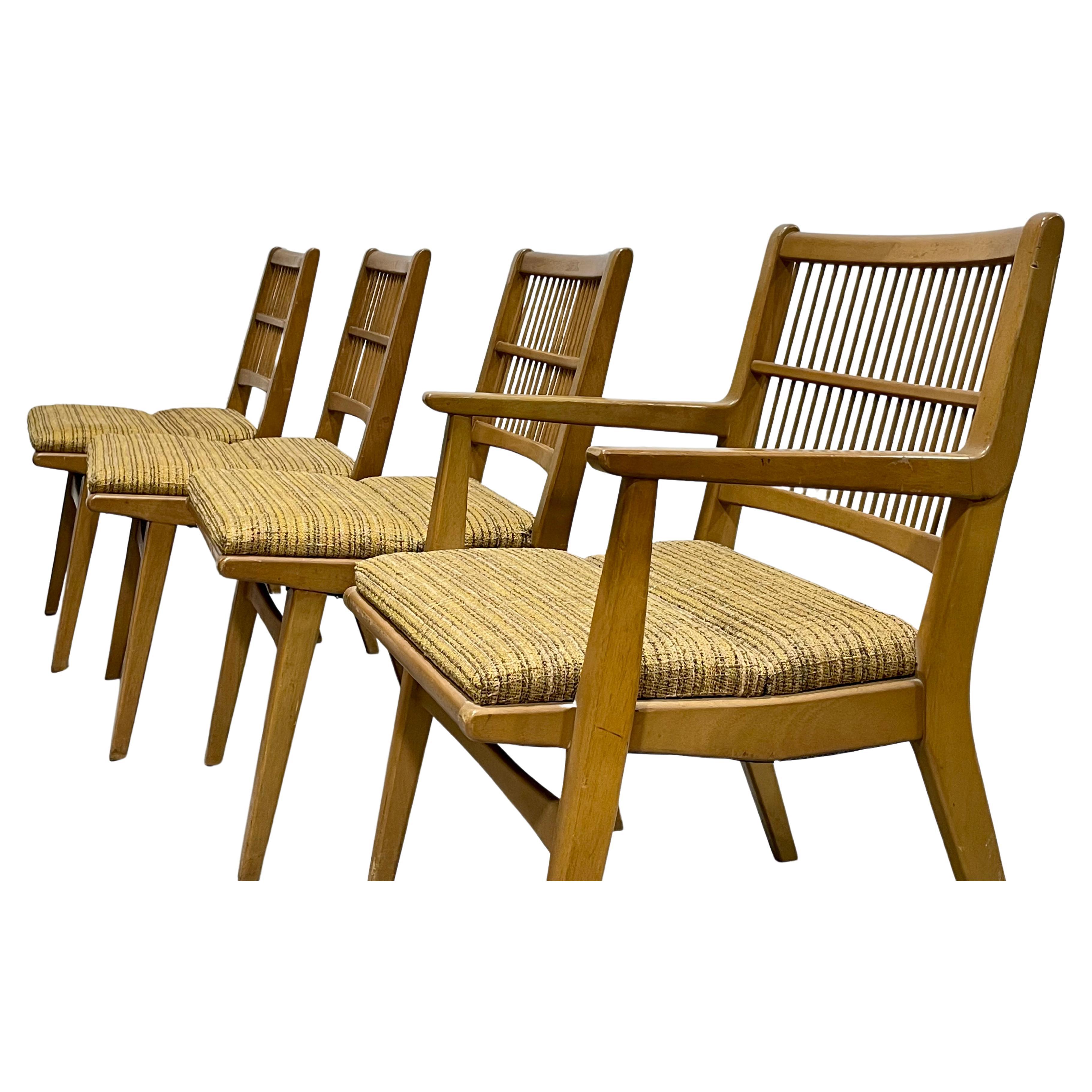Mid-Century Modern Spindle Back Dining Chairs by Red Lion Furniture, Set of 4 For Sale
