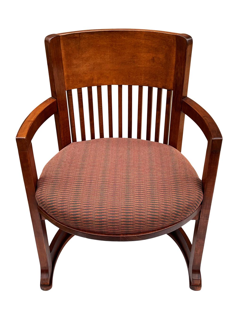 Mid-Century Modern Spindle Barrel Back Dining Chairs after Frank Lloyd Wright In Good Condition In Philadelphia, PA