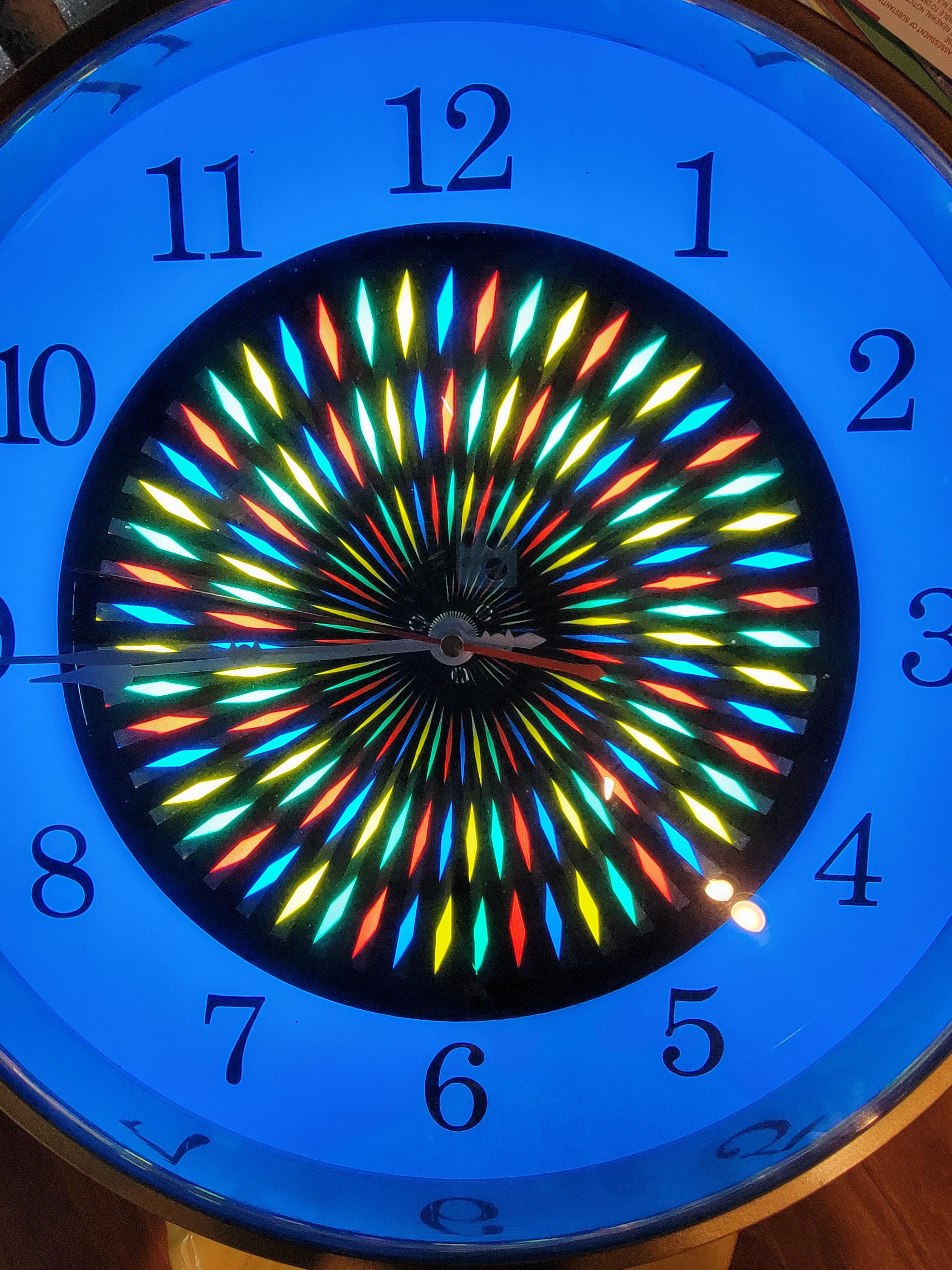 American Mid-Century Modern Spinner Electric Disco Wall Clock