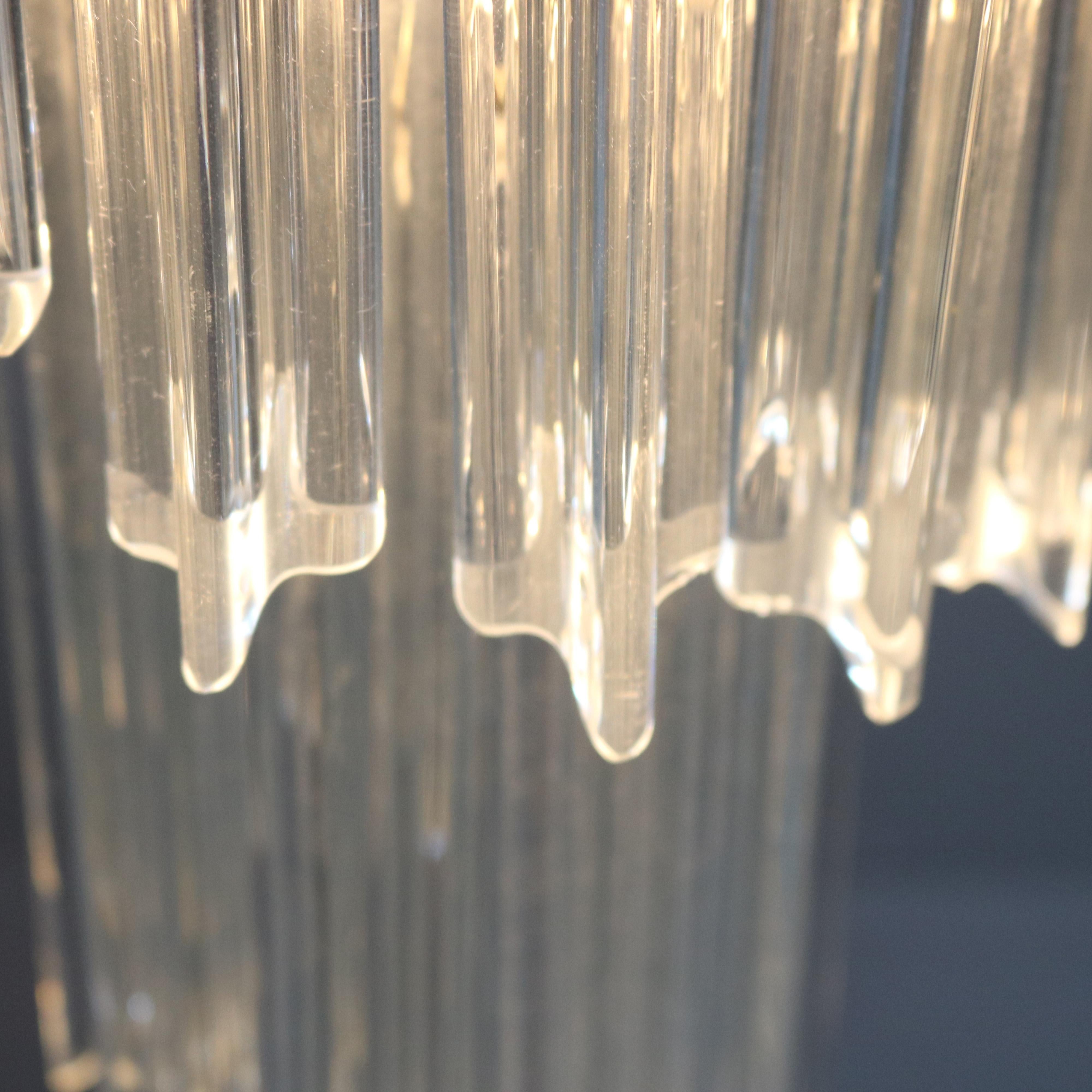 20th Century Mid-Century Modern Spiral Eight-Light Brass and Crystal Icicle Chandelier