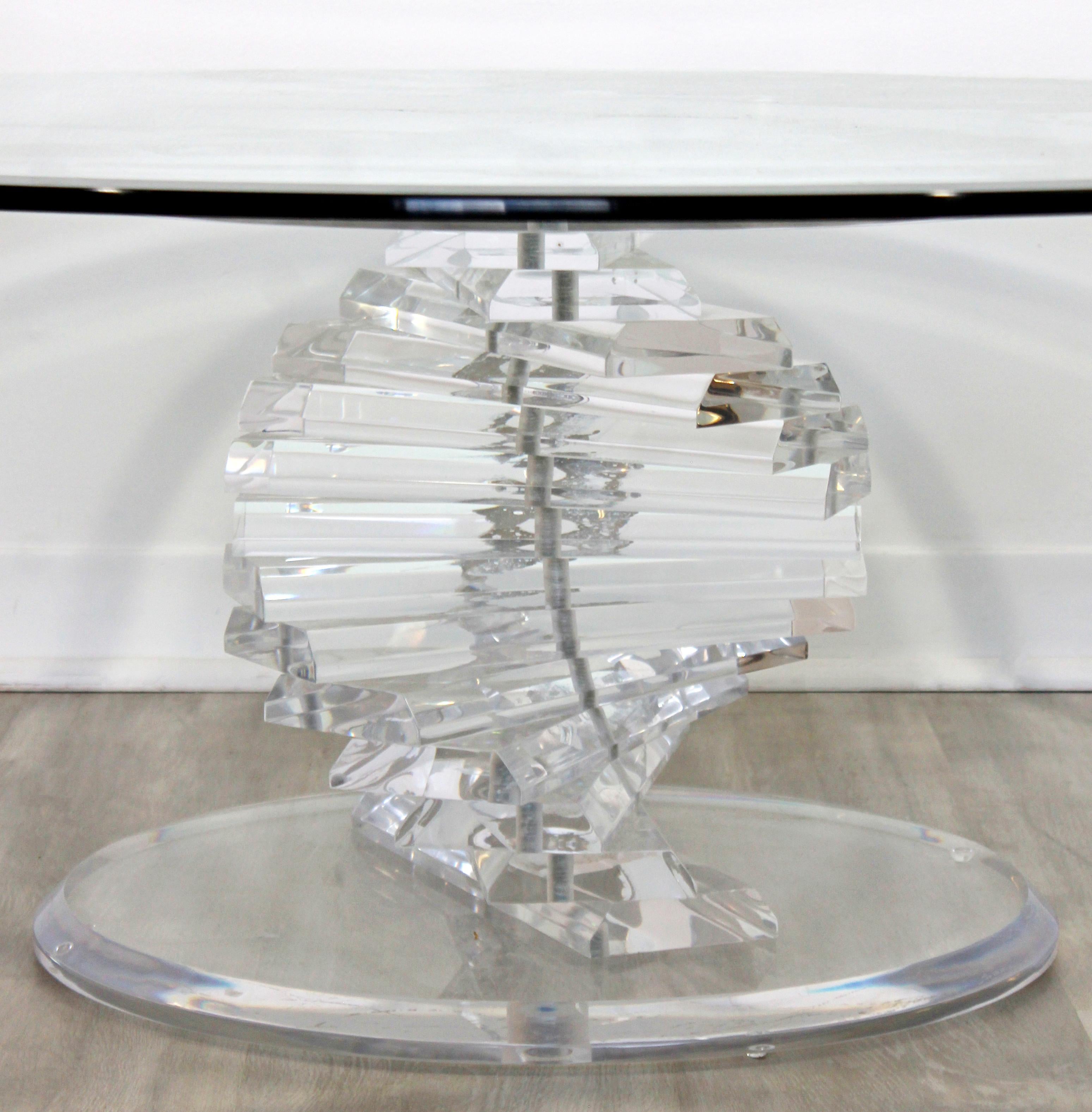 glass spiral coffee table