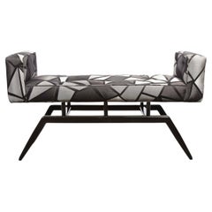 Banc flottant évasé moderne du milieu du siècle dernier avec détails en forme de bouton