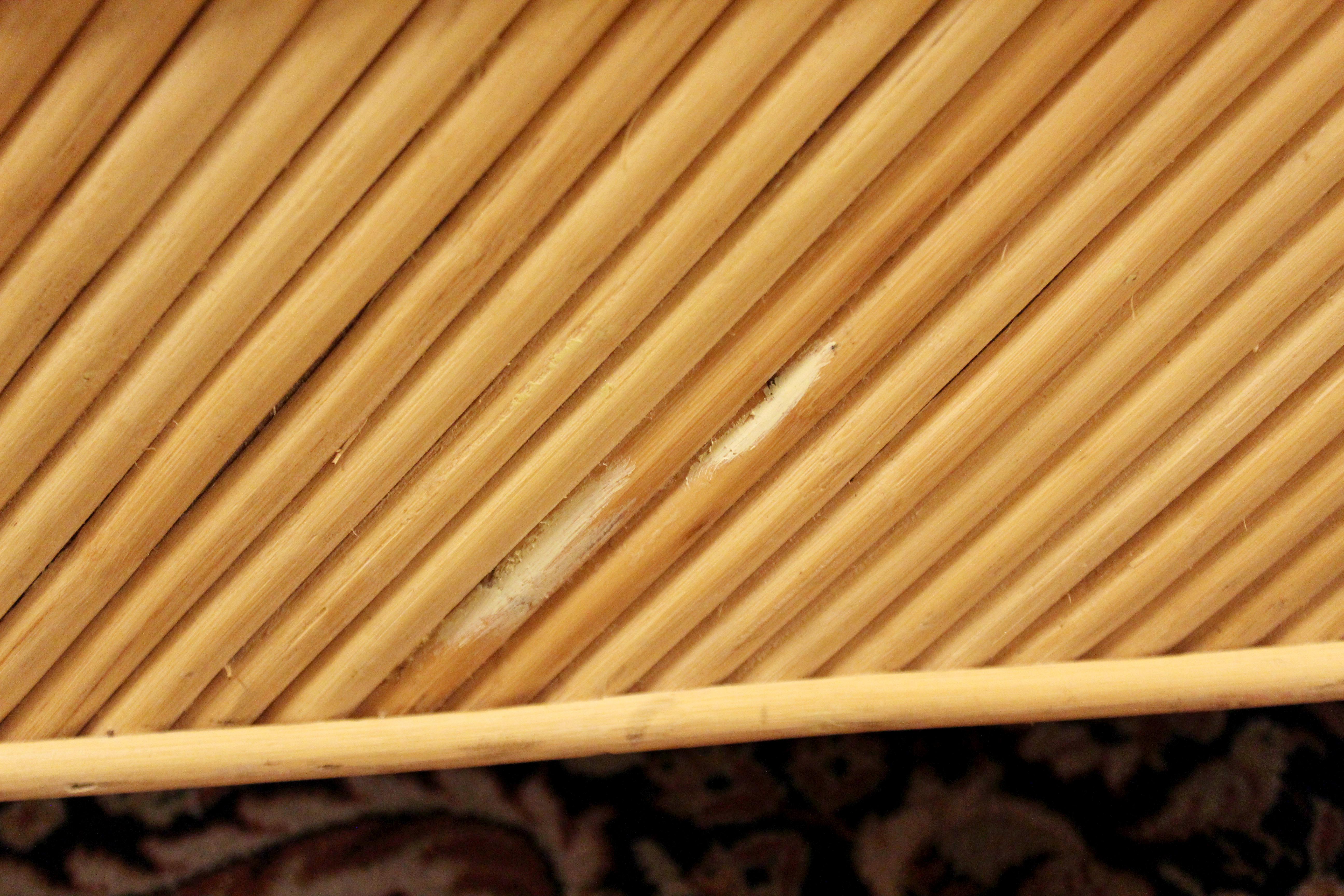 Mid-Century Modern Split Reed Bamboo Set Sofa Loveseat Coffee Console Side Table 1