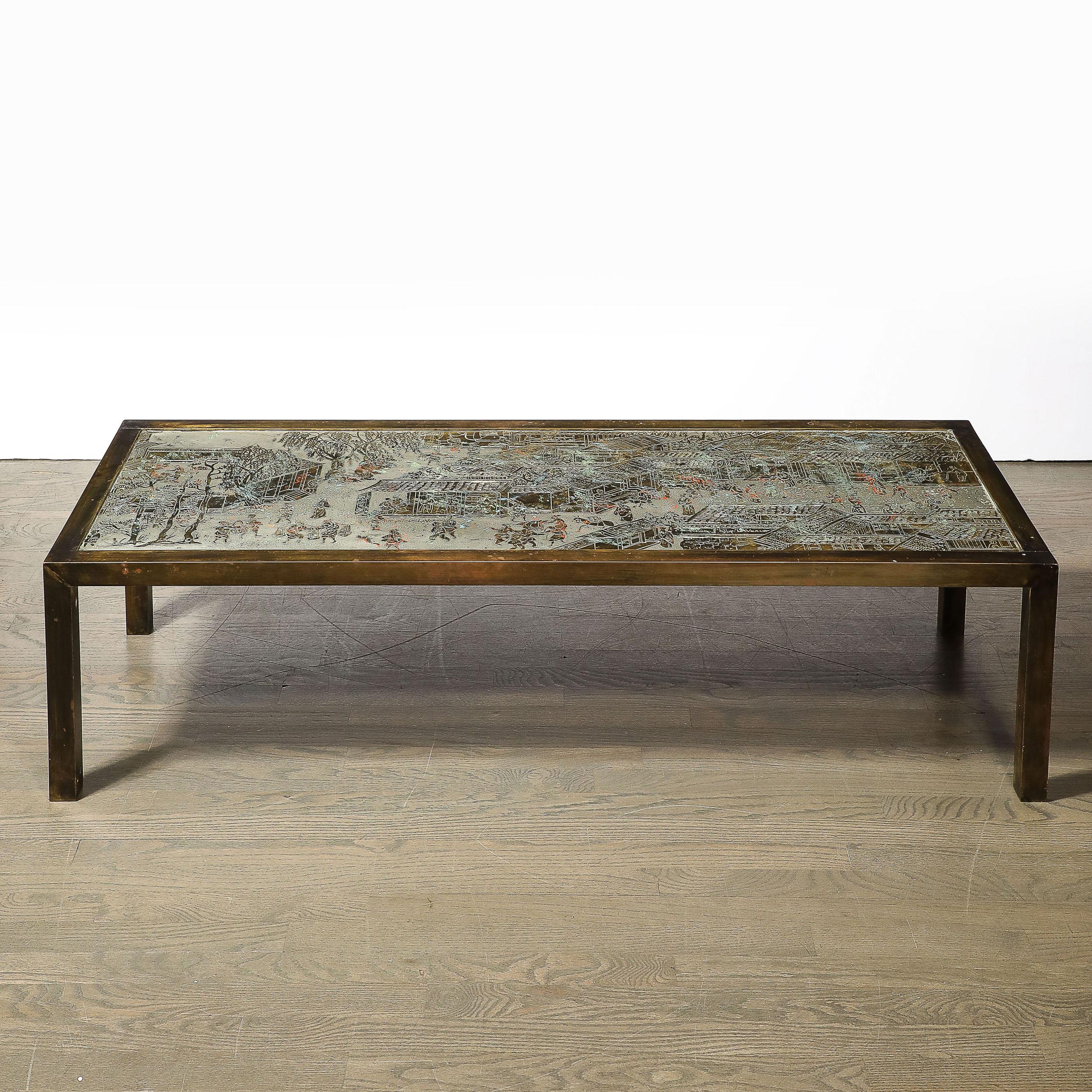 Mid-Century Modern Spring Festival Cocktail Table signed Philip & Kelvin Laverne In Excellent Condition For Sale In New York, NY