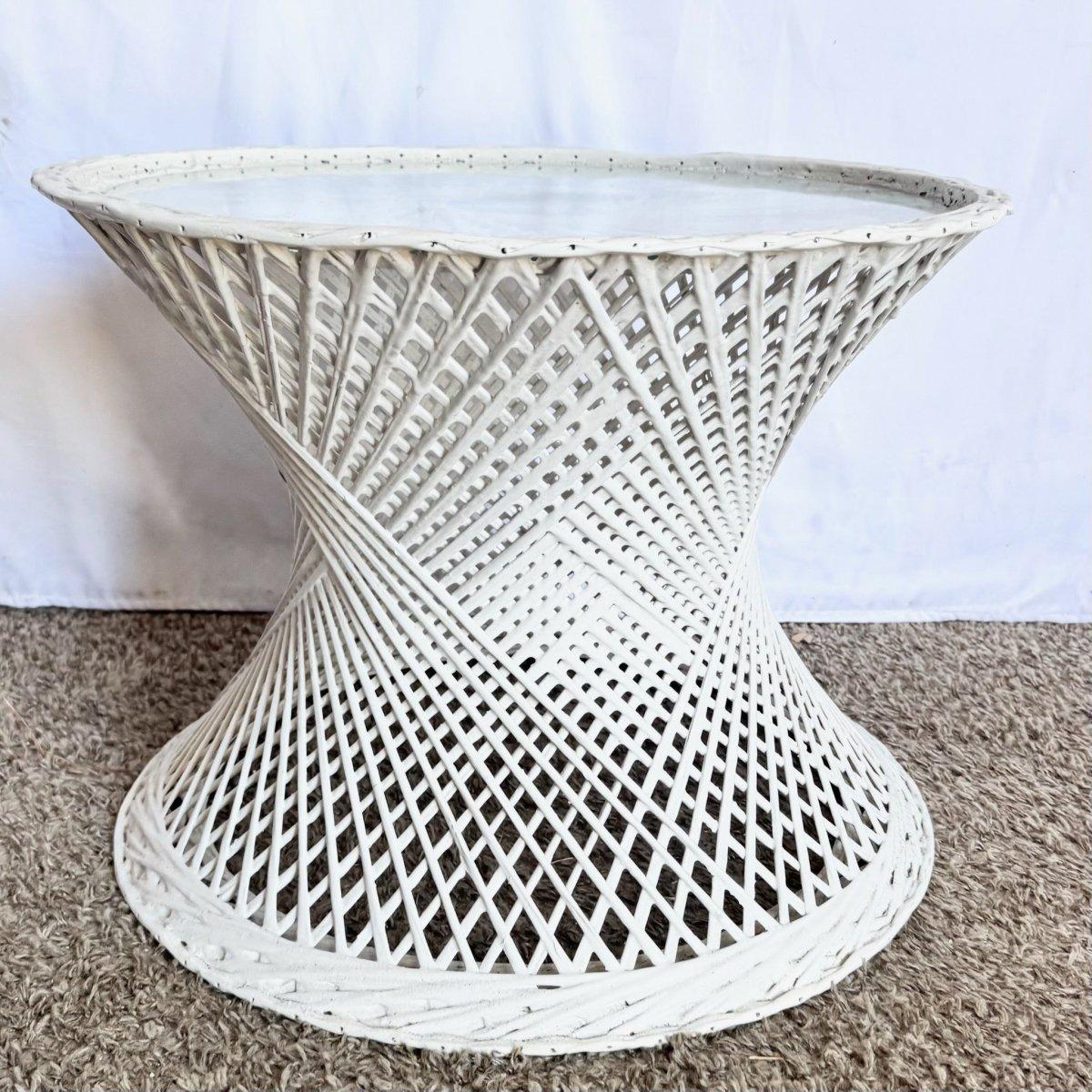 American Mid Century Modern Spun Fiberglass Circular Side Table For Sale