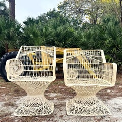 Mid Century Modern Spun Fiberglass Dining Arm Chairs - Set of 4
