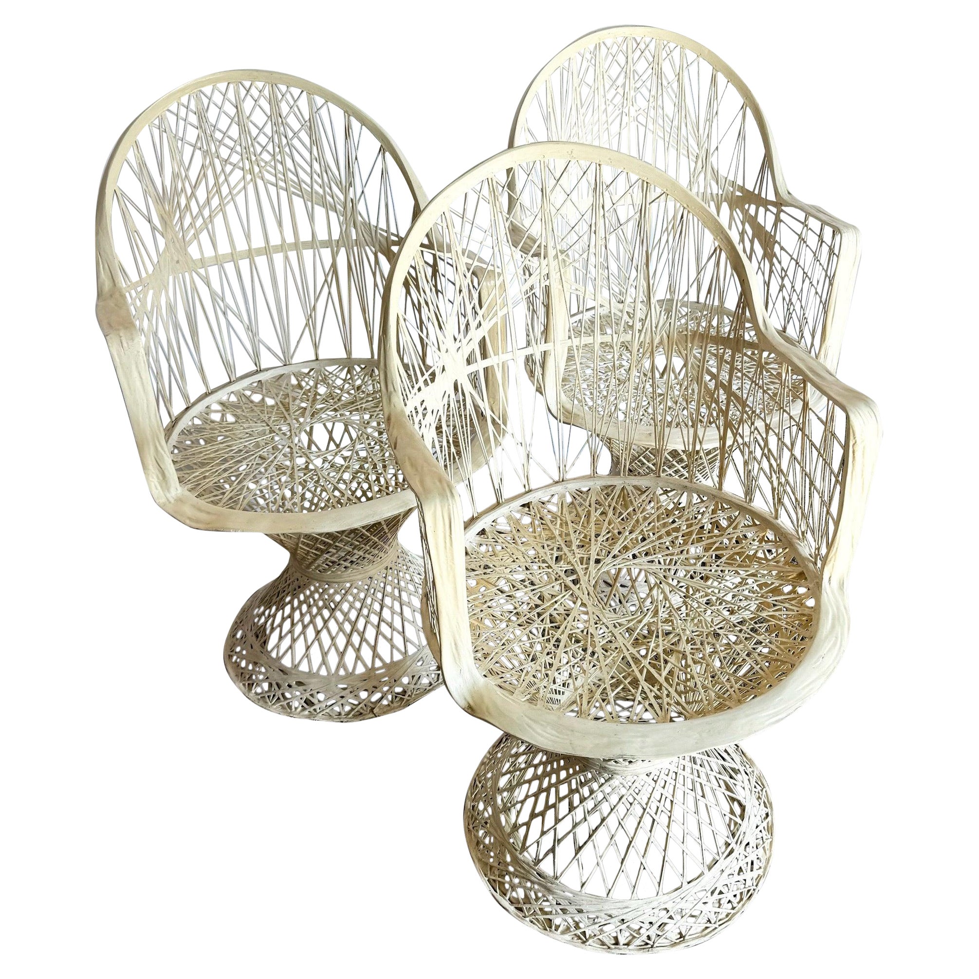 Sedie da pranzo in fibra di vetro filata moderne del Mid Century - Set di 3