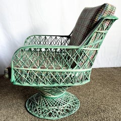 Mid Century Modern Spun Fiberglass Green Lounge Chair