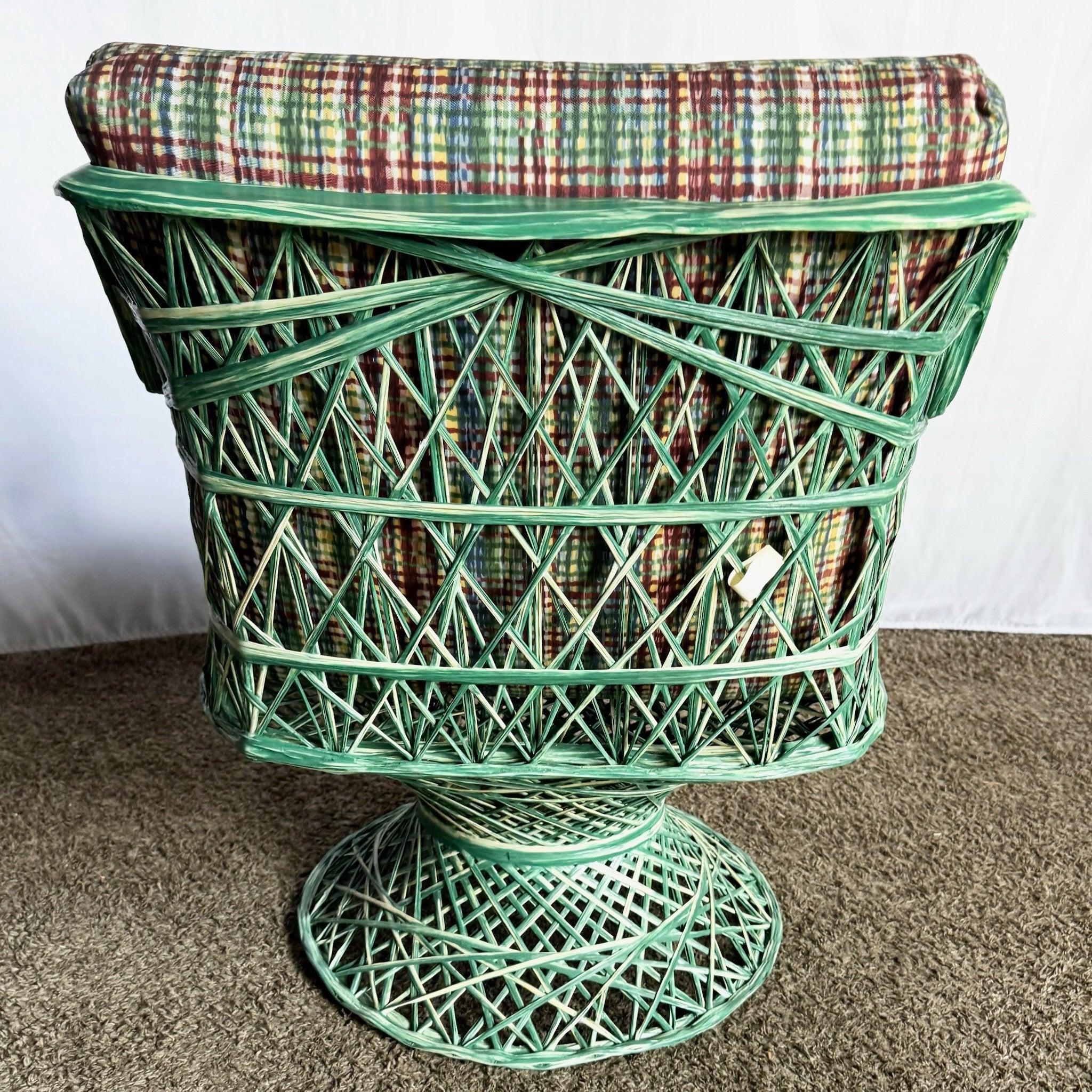 Americano Sedia da salotto verde in fibra di vetro filata del Mid Century Modern in vendita