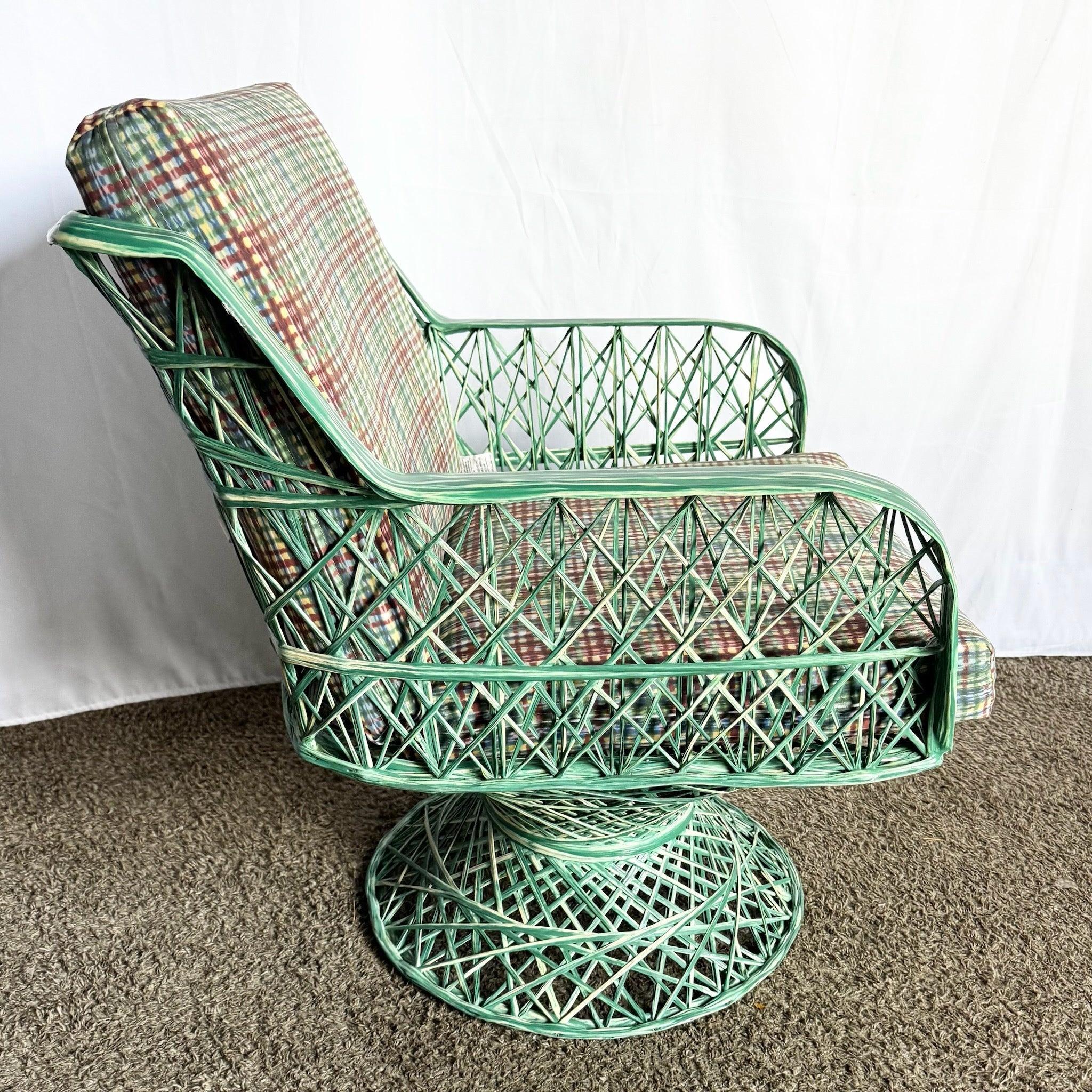Sedia da salotto verde in fibra di vetro filata del Mid Century Modern In condizioni buone in vendita a Delray Beach, FL