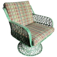 Mid Century Modern Spun Fiberglass Green Lounge Chair