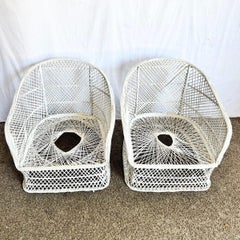 Mid Century Modern Spun Fiberglass Lounge Chairs With Ottomans - 4 Pieces