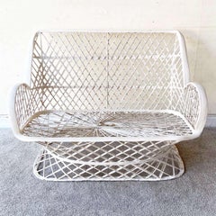 Loveseat Moderno de Fibra de Vidrio Hilada de Mitad de Siglo