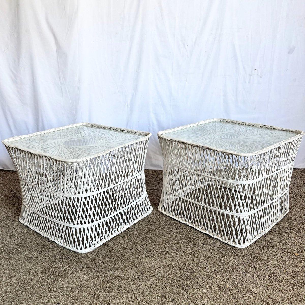 20th Century Mid Century Modern Spun Fiberglass Side Tables - A Pair For Sale