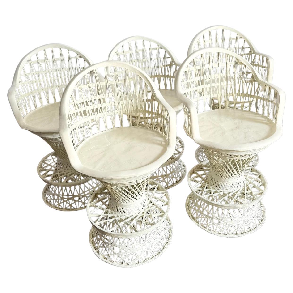 Mid Century Modern Spun Fiberglass Swivel Stools - Set of 5