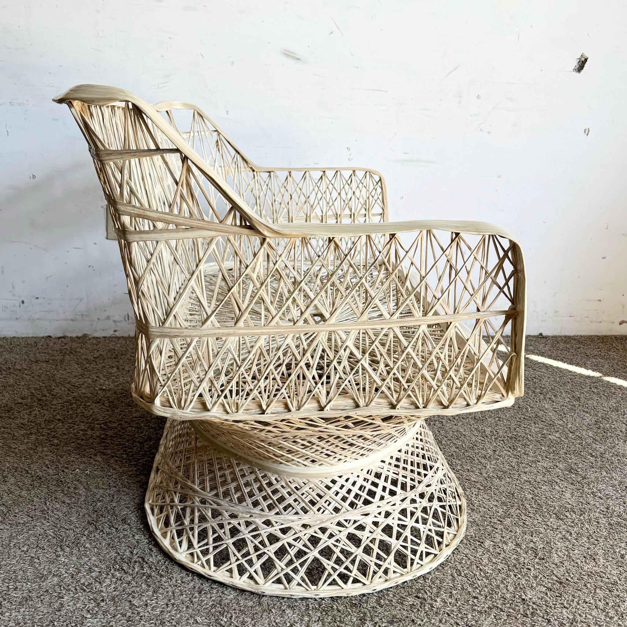 Mid Century Modern Spun Fiberglass Woodard Bank (Glasfaser) im Angebot