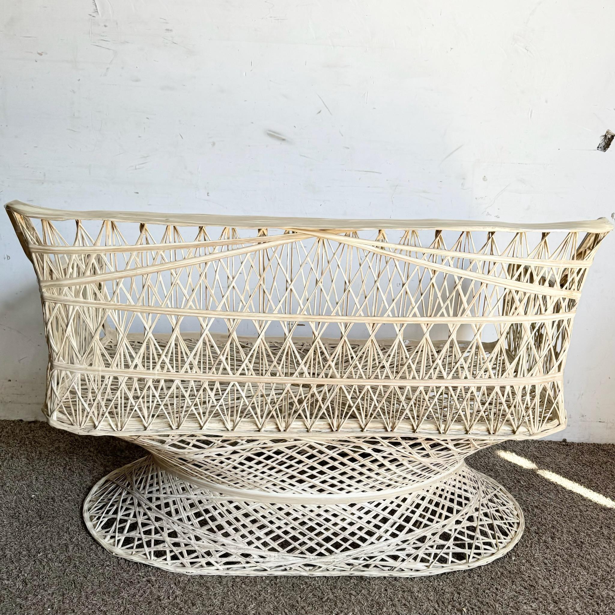 Mid Century Modern Spun Fiberglass Woodard Bank im Angebot 1