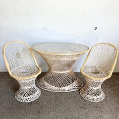 Set da pranzo Woodard in fibra di vetro filata del Mid Century Modern - 3 pezzi