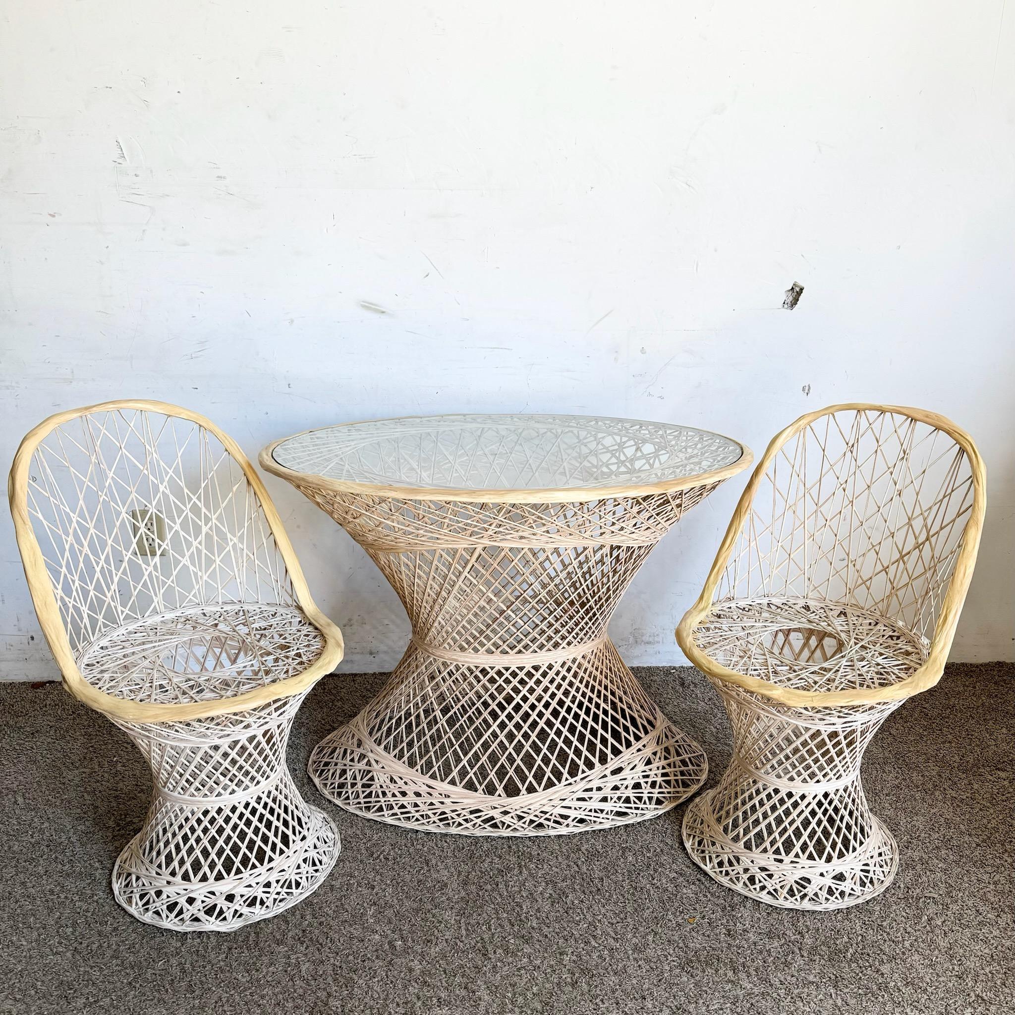 Americano Set da pranzo Woodard in fibra di vetro filata del Mid Century Modern - 3 pezzi in vendita