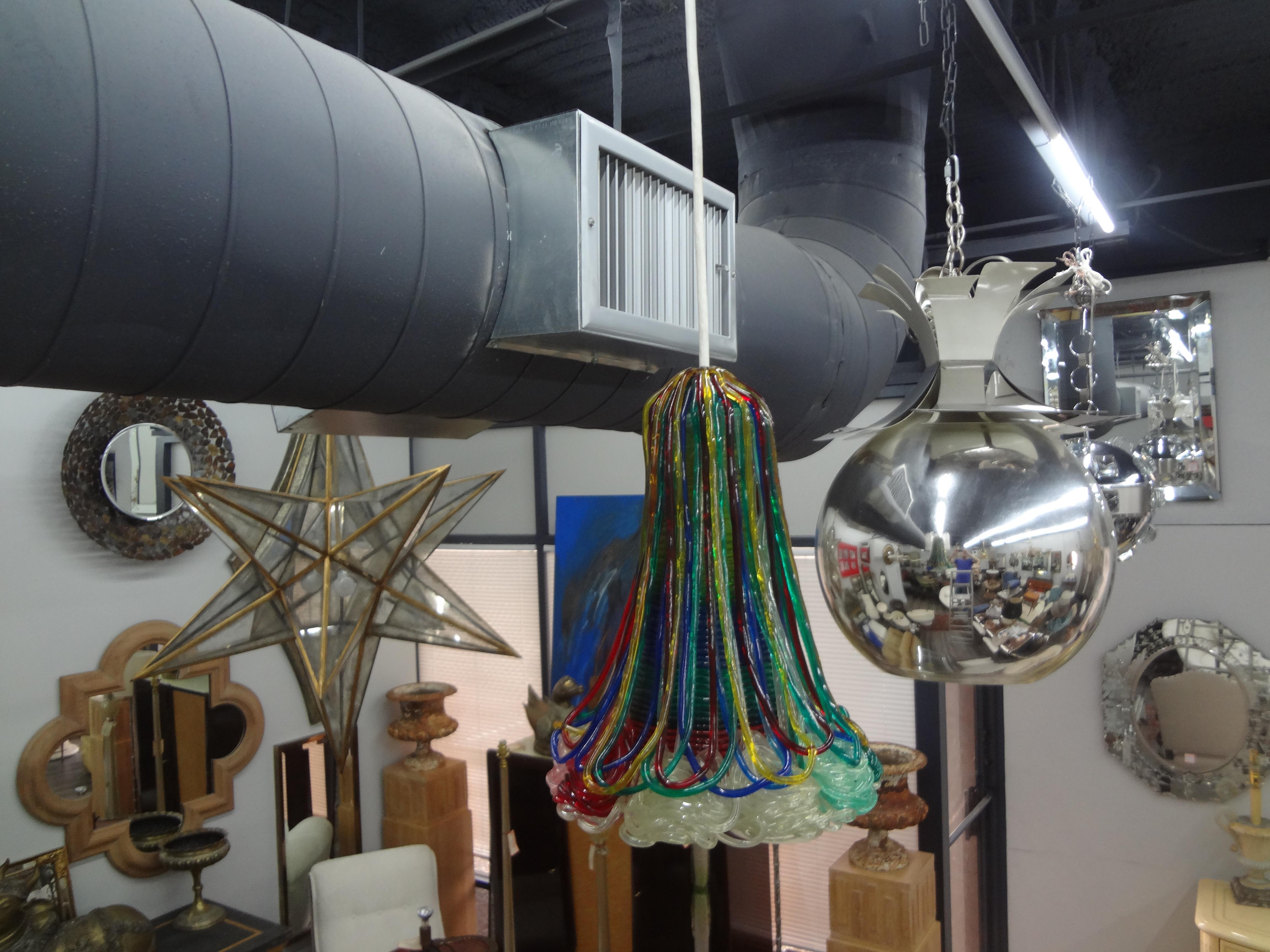 Mid Century Modern Spun Lucite Pendant or Lantern For Sale 4