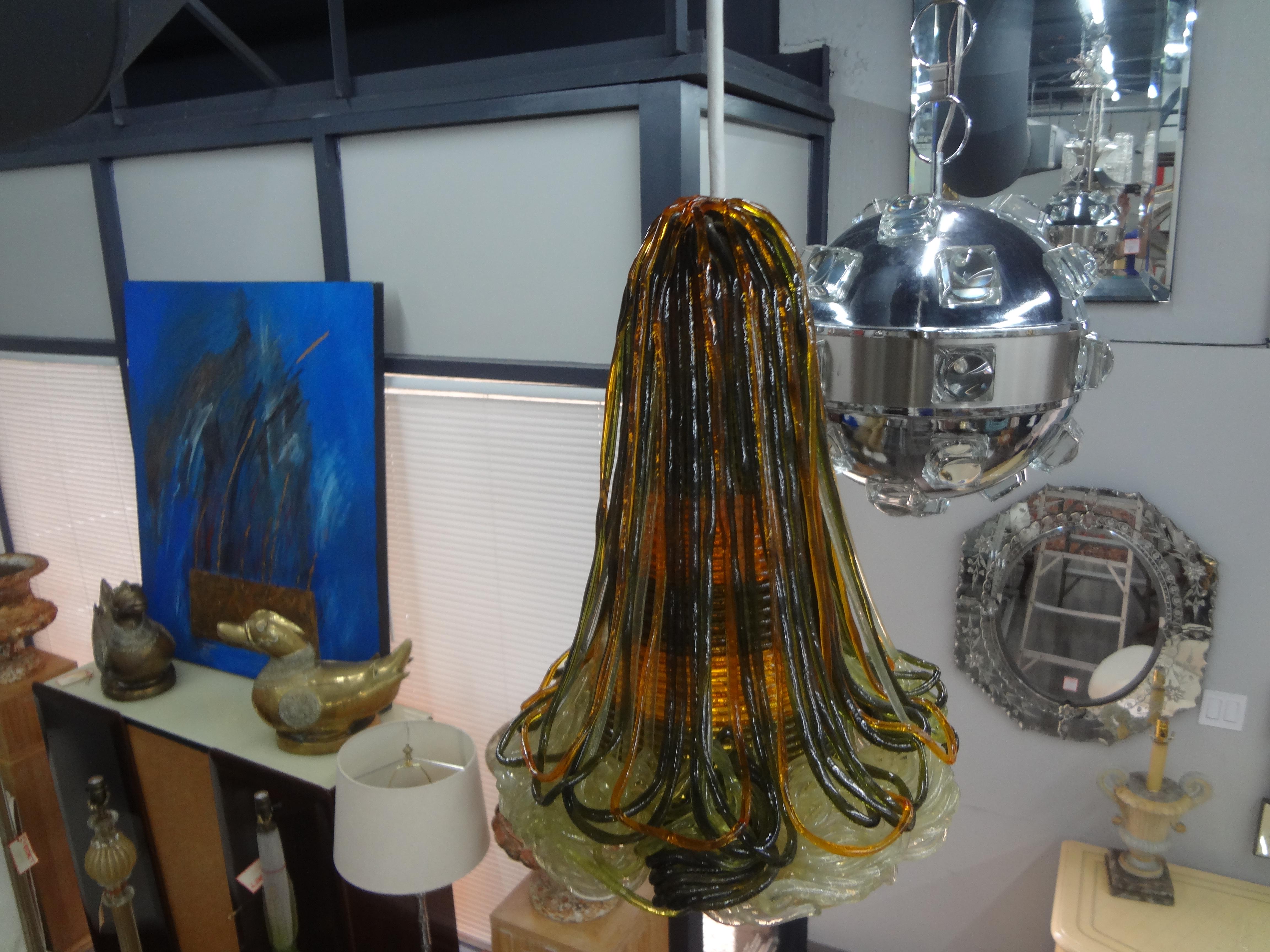 Mid Century Modern Spun Lucite Pendant or Lantern For Sale 4