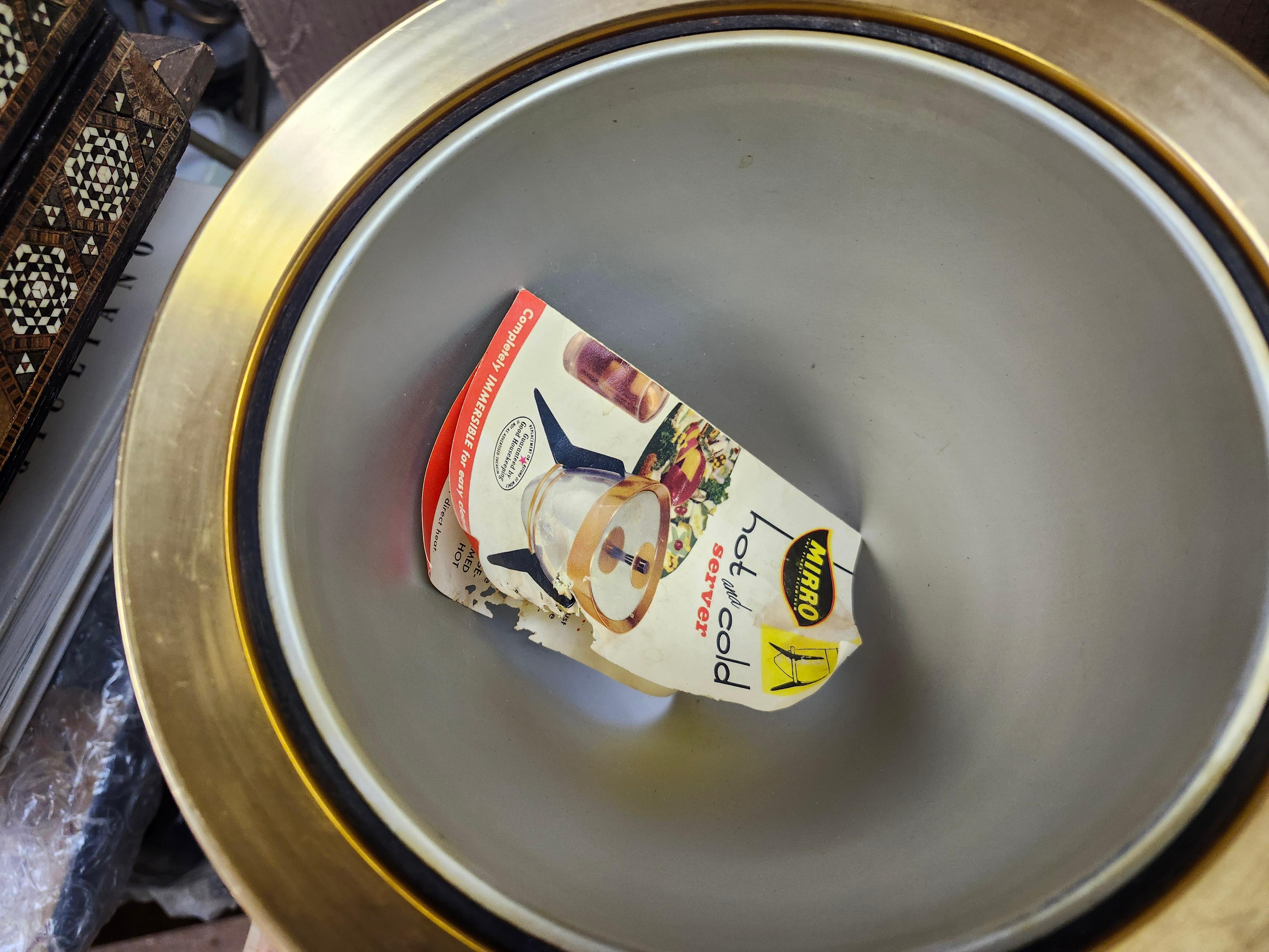 Mid-Century Modern Sputnick Rocket Ship Styled Ice Bucket C1958 Mixed Metals For Sale 1