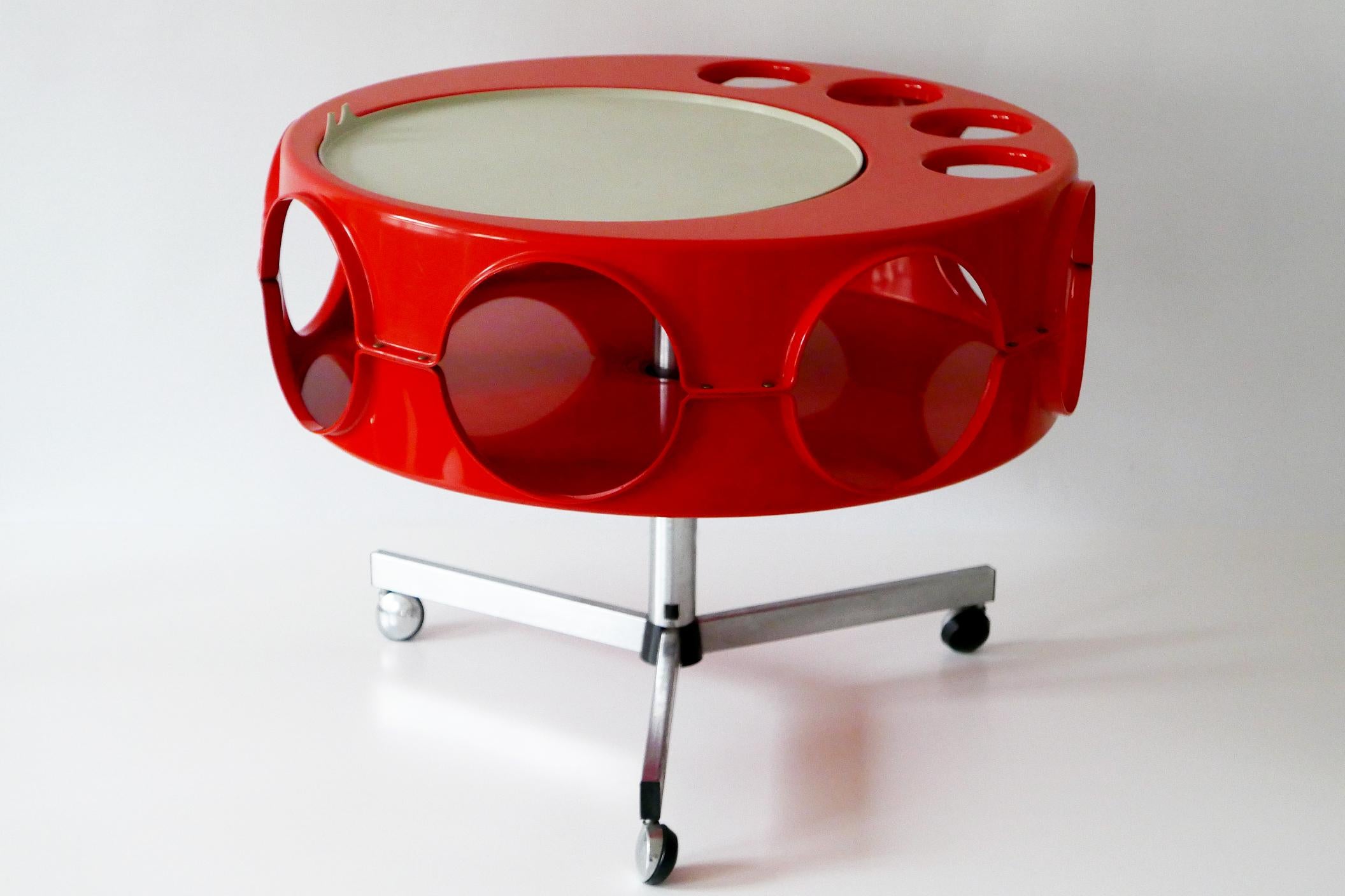 Mid-Century Modern Sputnik Bar Cart or Bar Table Rotobar UFO by Curver, 1970s 1