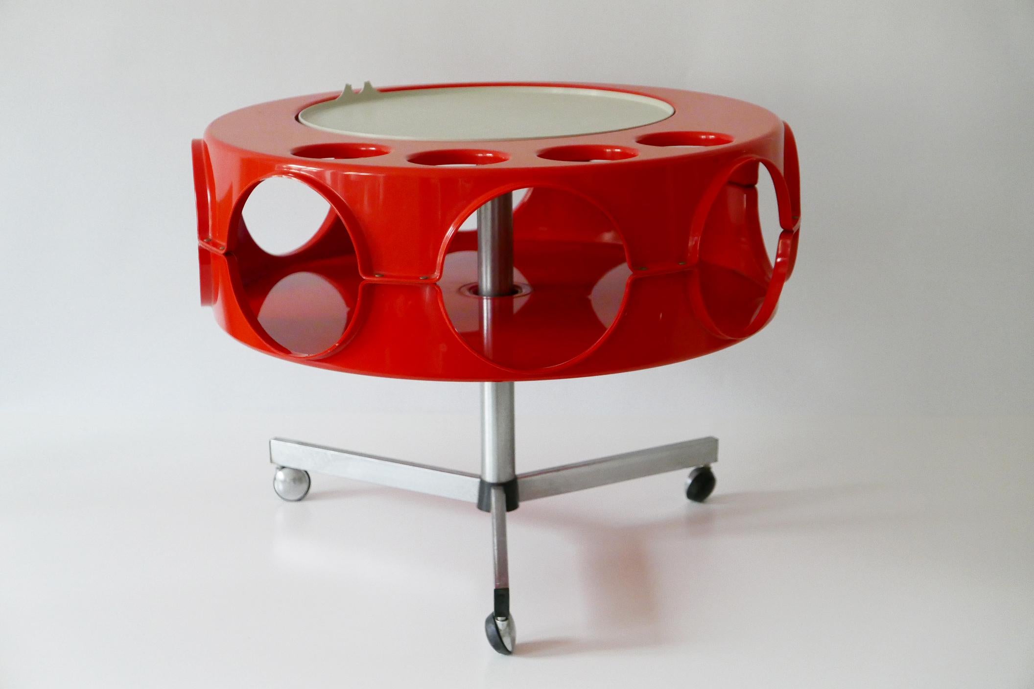 Mid-Century Modern Sputnik Bar Cart or Bar Table Rotobar UFO by Curver, 1970s 2