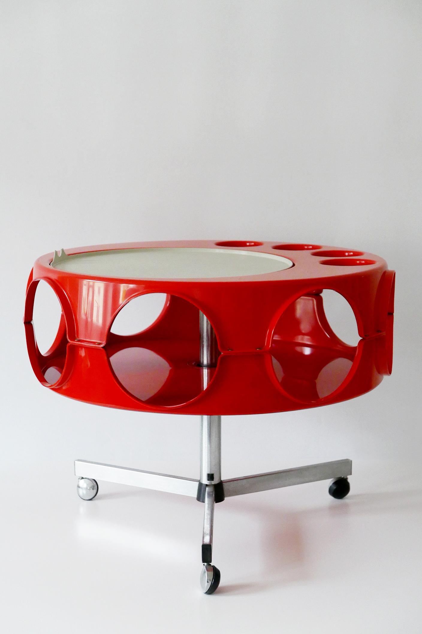 Mid-Century Modern Sputnik Bar Cart or Bar Table Rotobar UFO by Curver, 1970s 3
