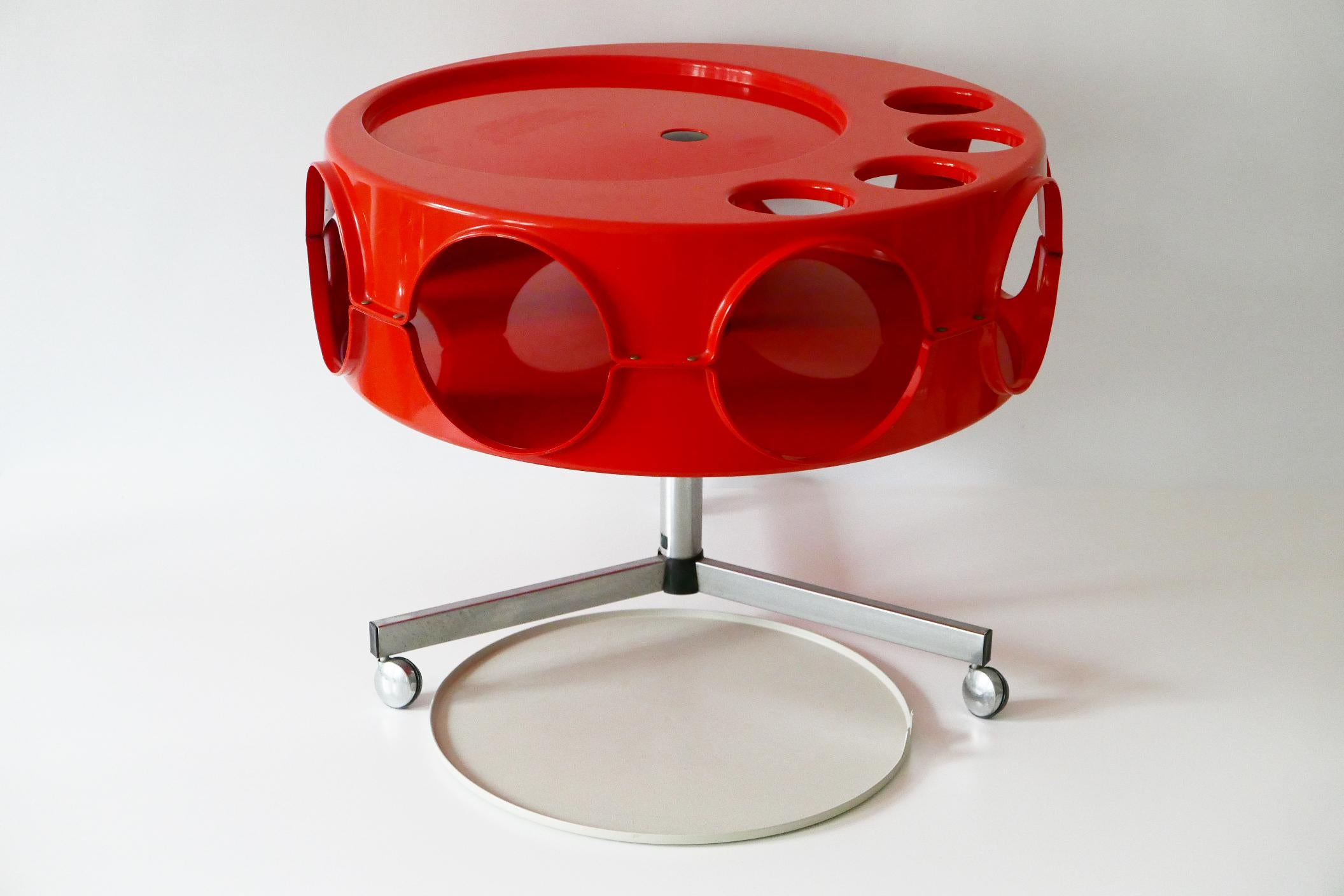 Mid-Century Modern Sputnik Bar Cart or Bar Table Rotobar UFO by Curver, 1970s 4