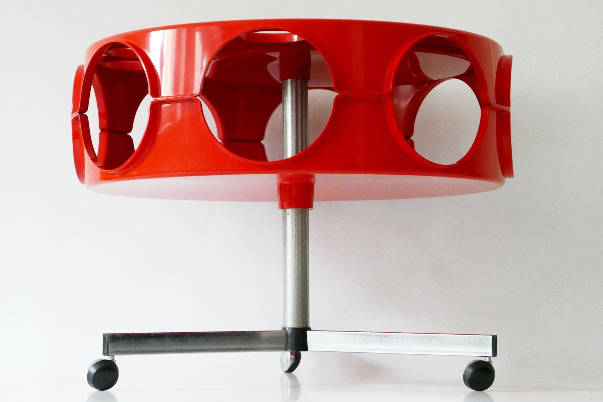 Dutch Mid-Century Modern Sputnik Bar Cart or Bar Table Rotobar UFO by Curver, 1970s
